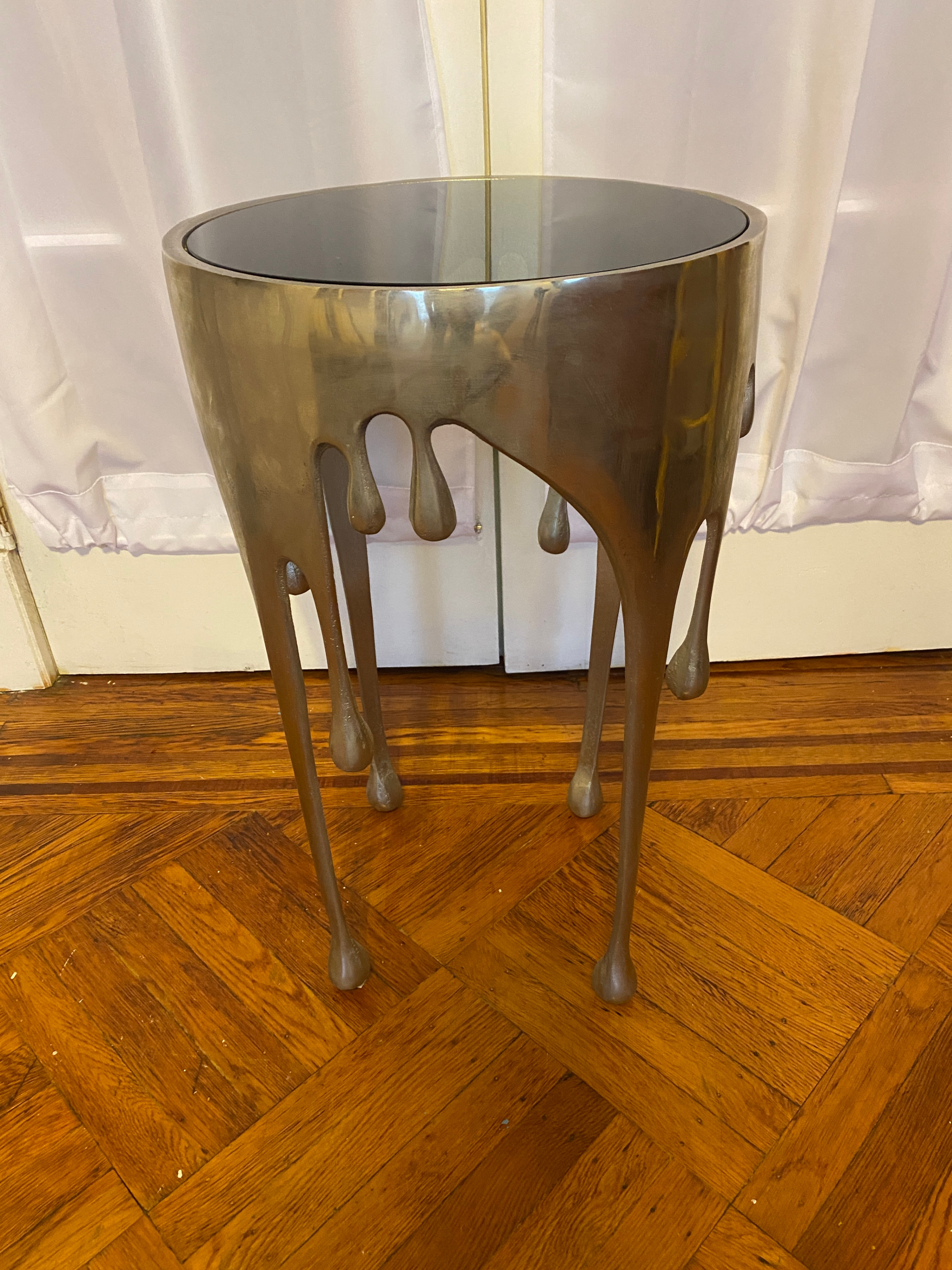 Deco 79 Side Table Melting Design & Shaded Glass Top