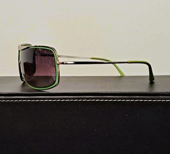 NEW Vintage Y2K Lime Green Shield Sunglasses Rave/Cyber Aviator - photo 3