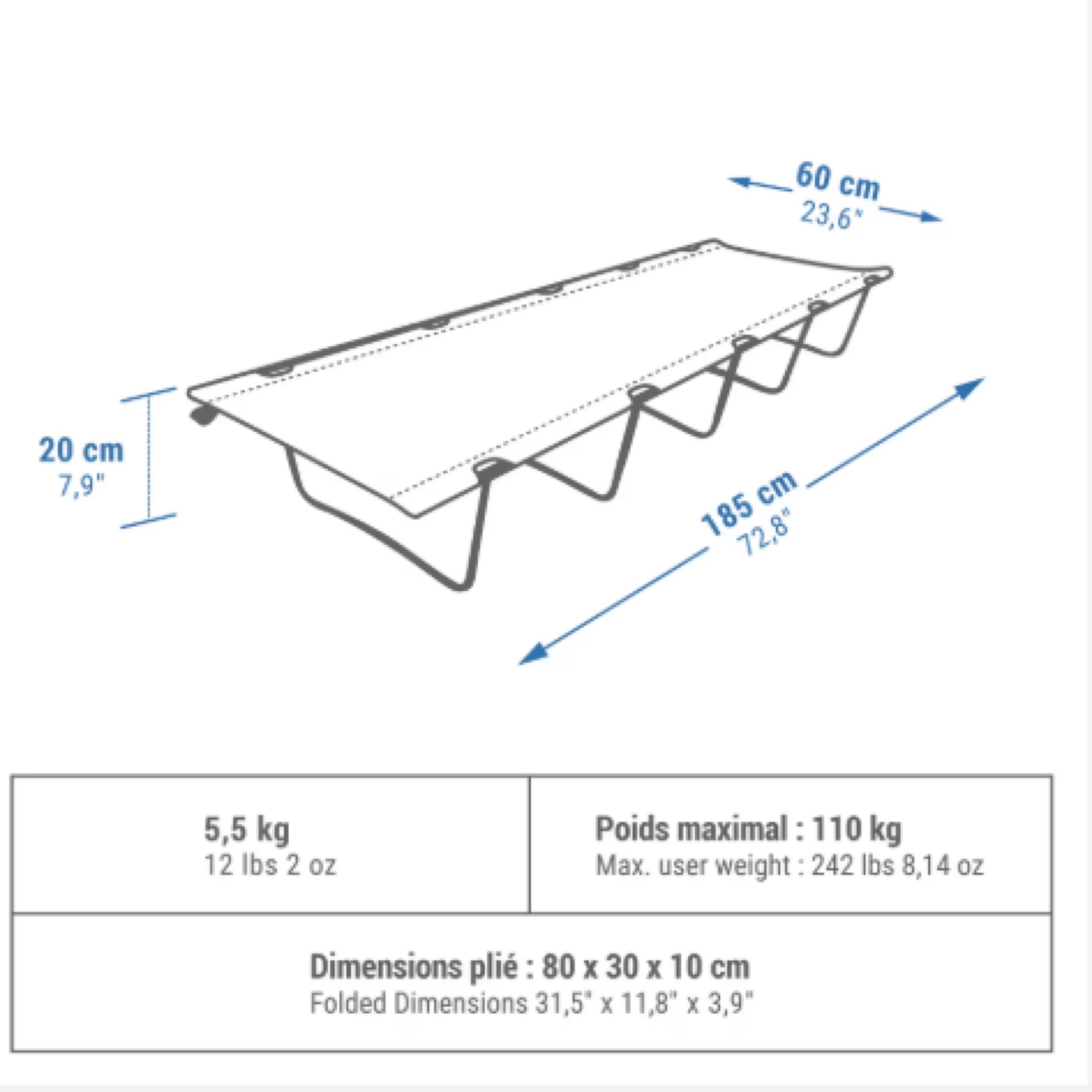Decathlon Quechua Basic 1-person folding camping bed - photo 3