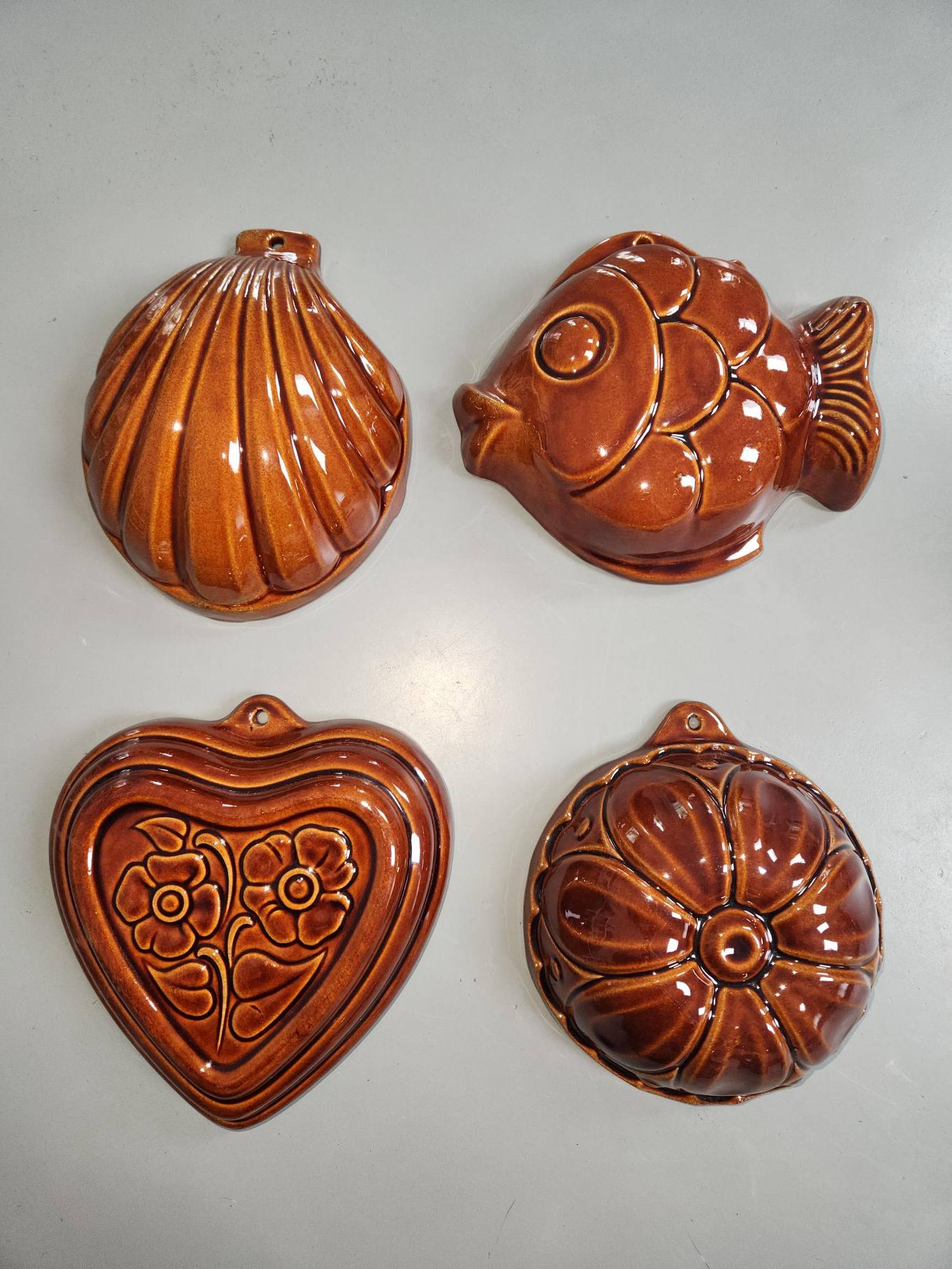 Four-set W. Germany Dessert Molds / Vintage Wall Décor