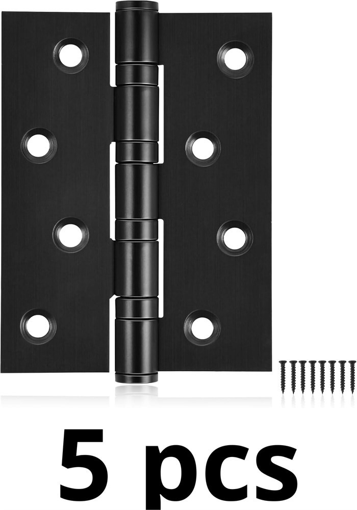 5-Pack 4" Heavy Duty Ball Bearing Door Hinges – Matte Black