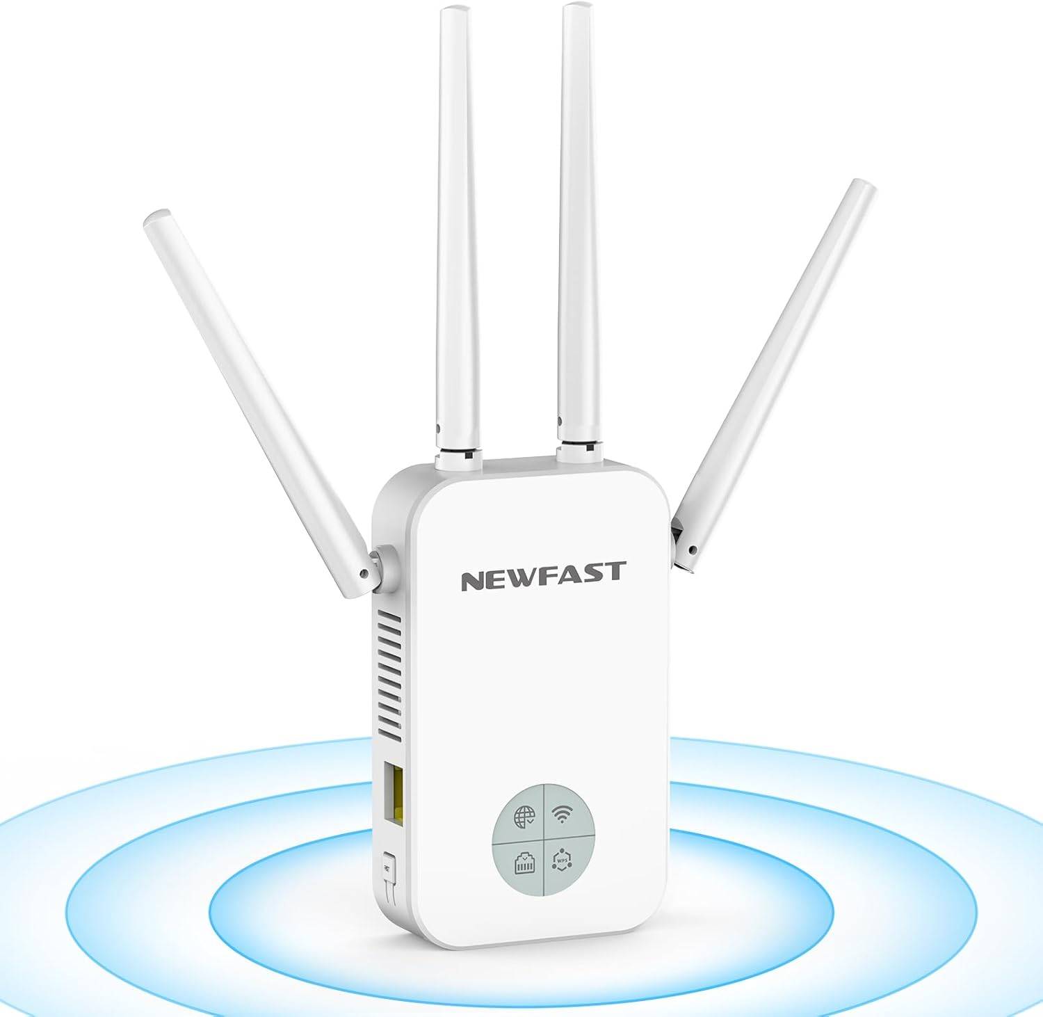 NEWFAST 1200Mbps WiFi Extender, Dual-Band WiFi Signal Booster