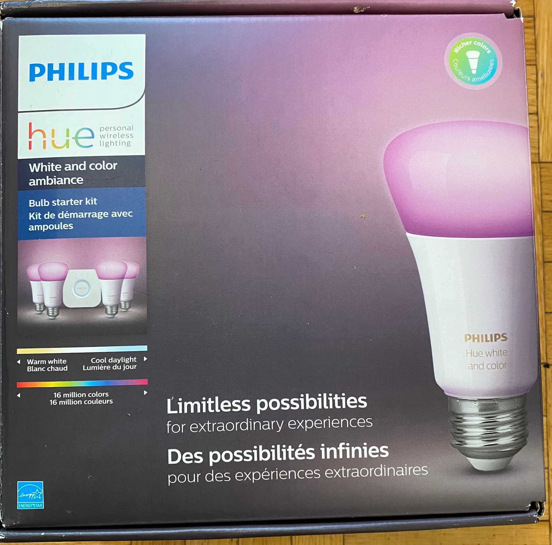 Philips Hue Starter Kit – Bridge + 4 Color Smart Bulbs