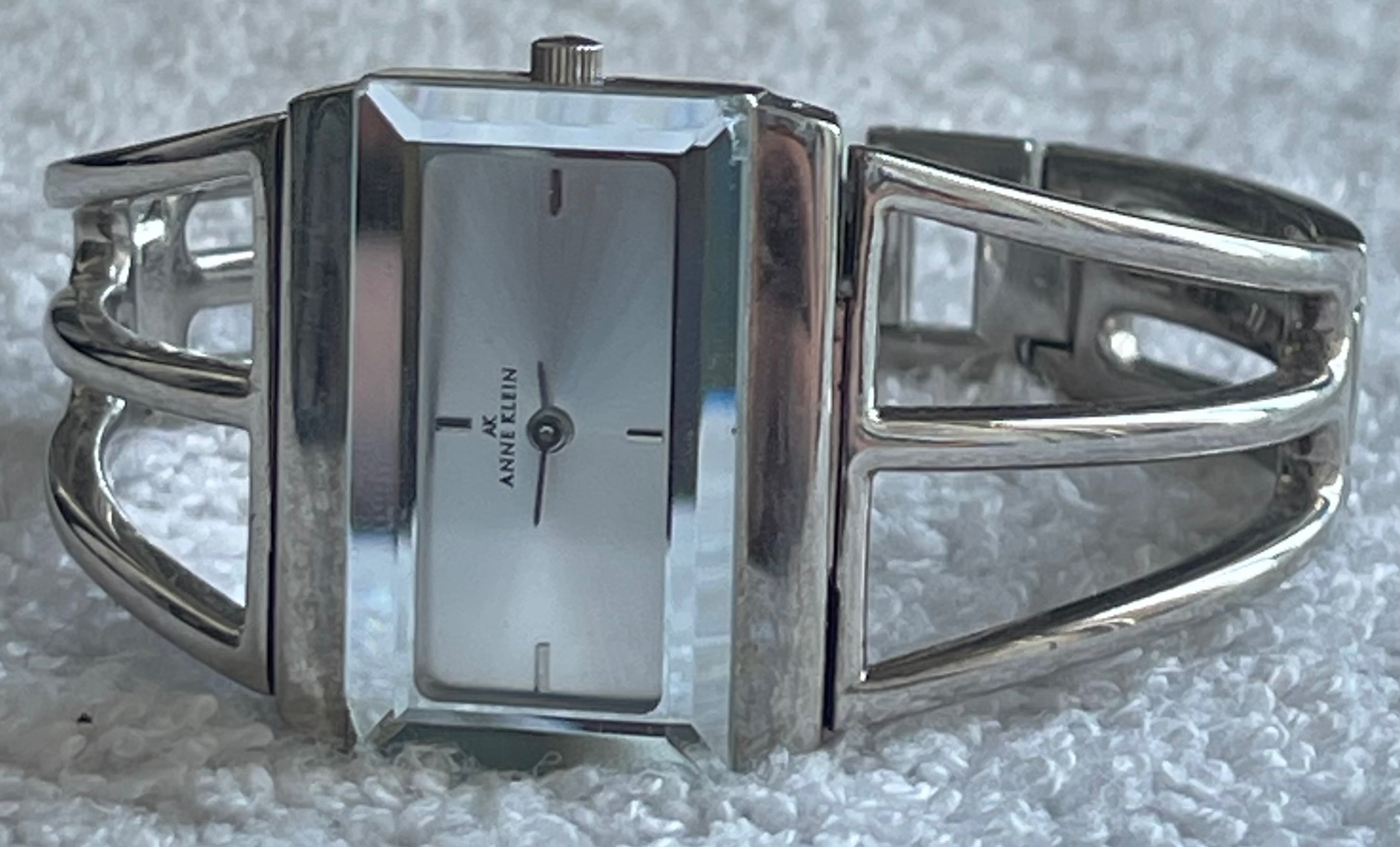 Anne Klein Silver Caged Cuff Watch 10/6757 (Needs Battery)