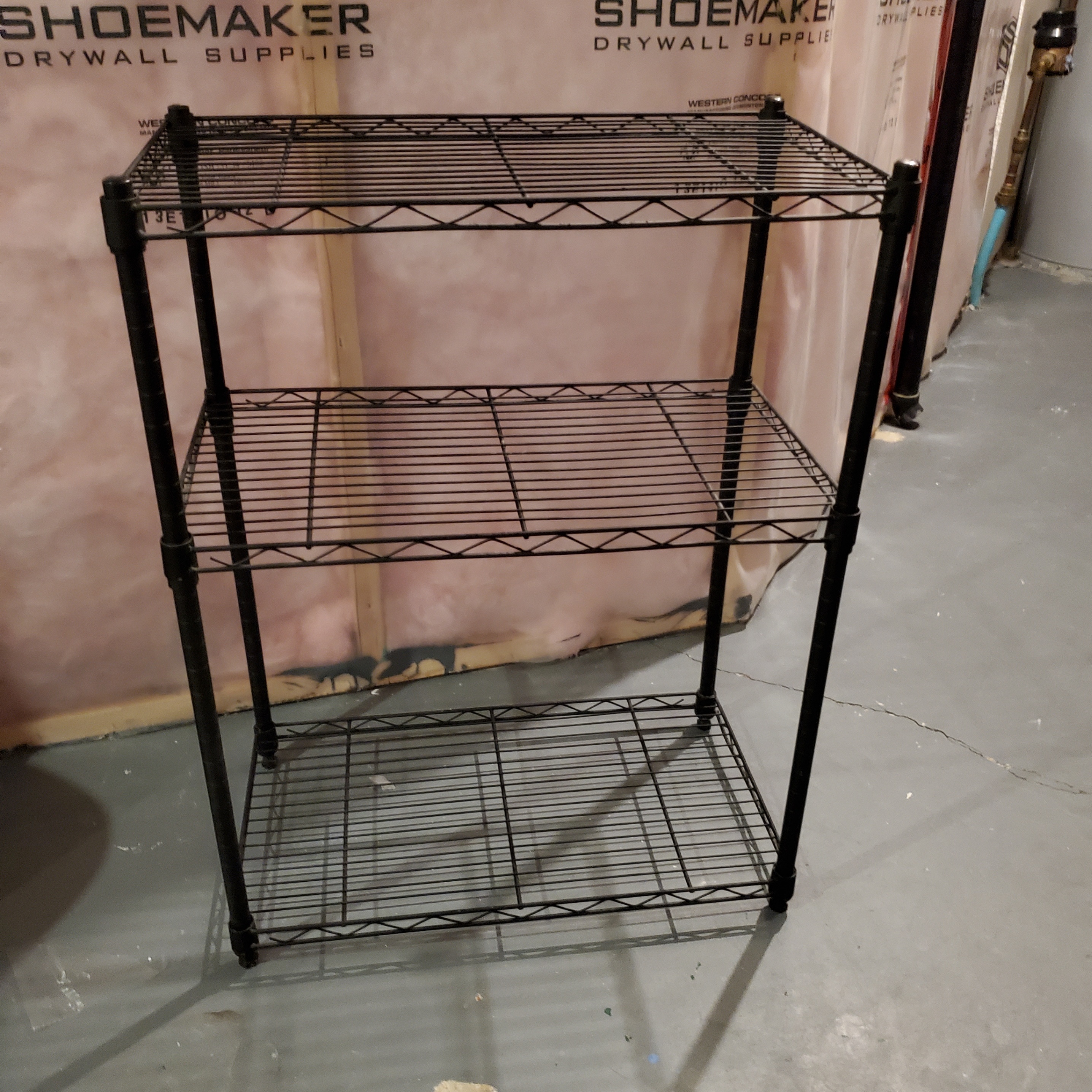 Black metal wire shelf