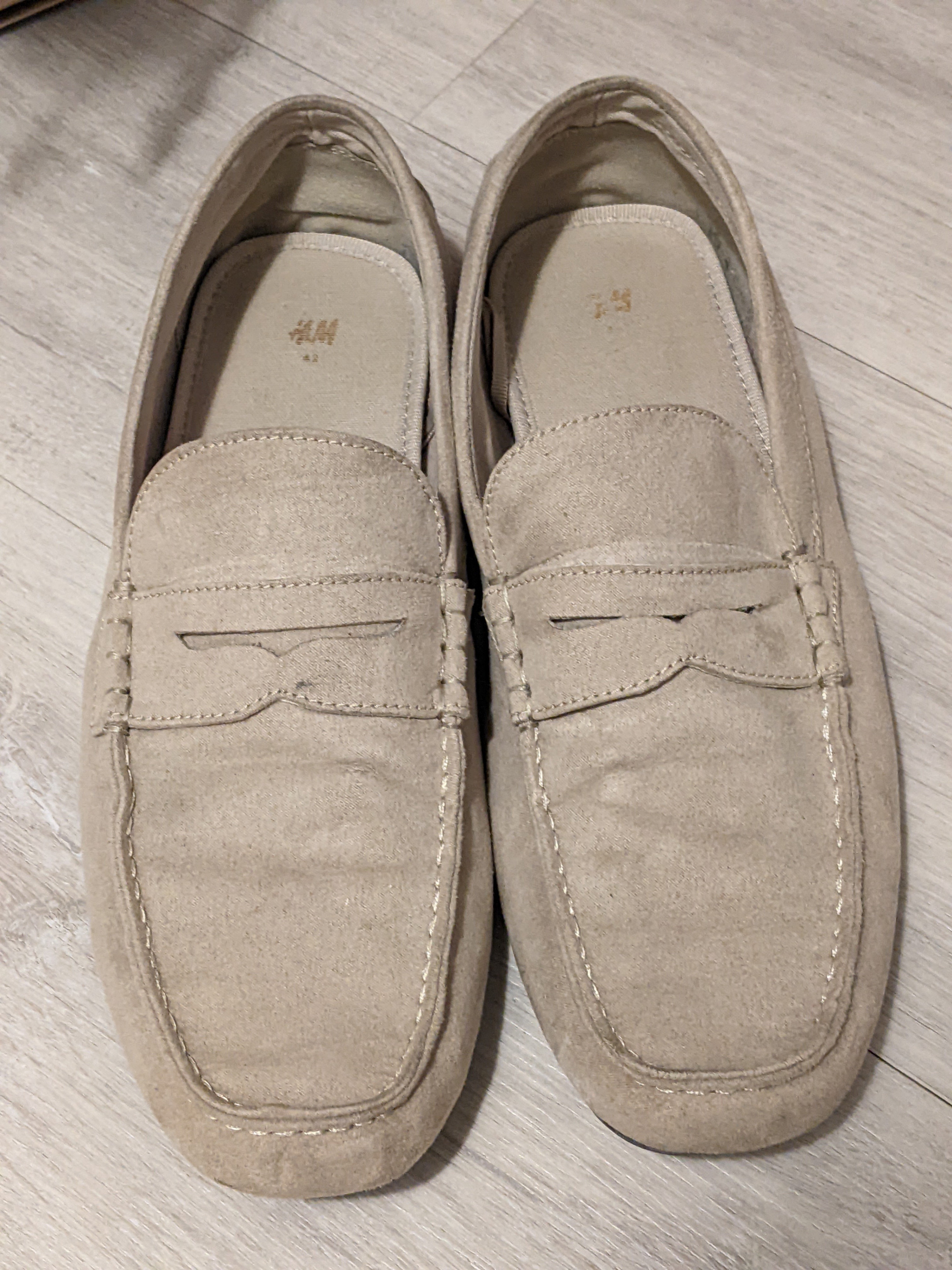 H&M Suede Loafer Shoes - Beige, Size EU 42 US 9