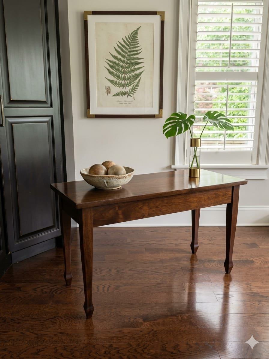 Vintage Solid Wood Entryway Storage Bench / Piano Bench
