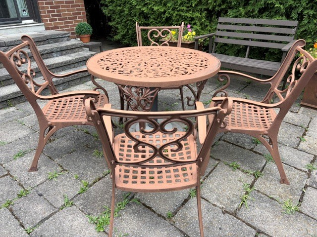 Cast Iron Patio Table and Chairs Set - photo 2