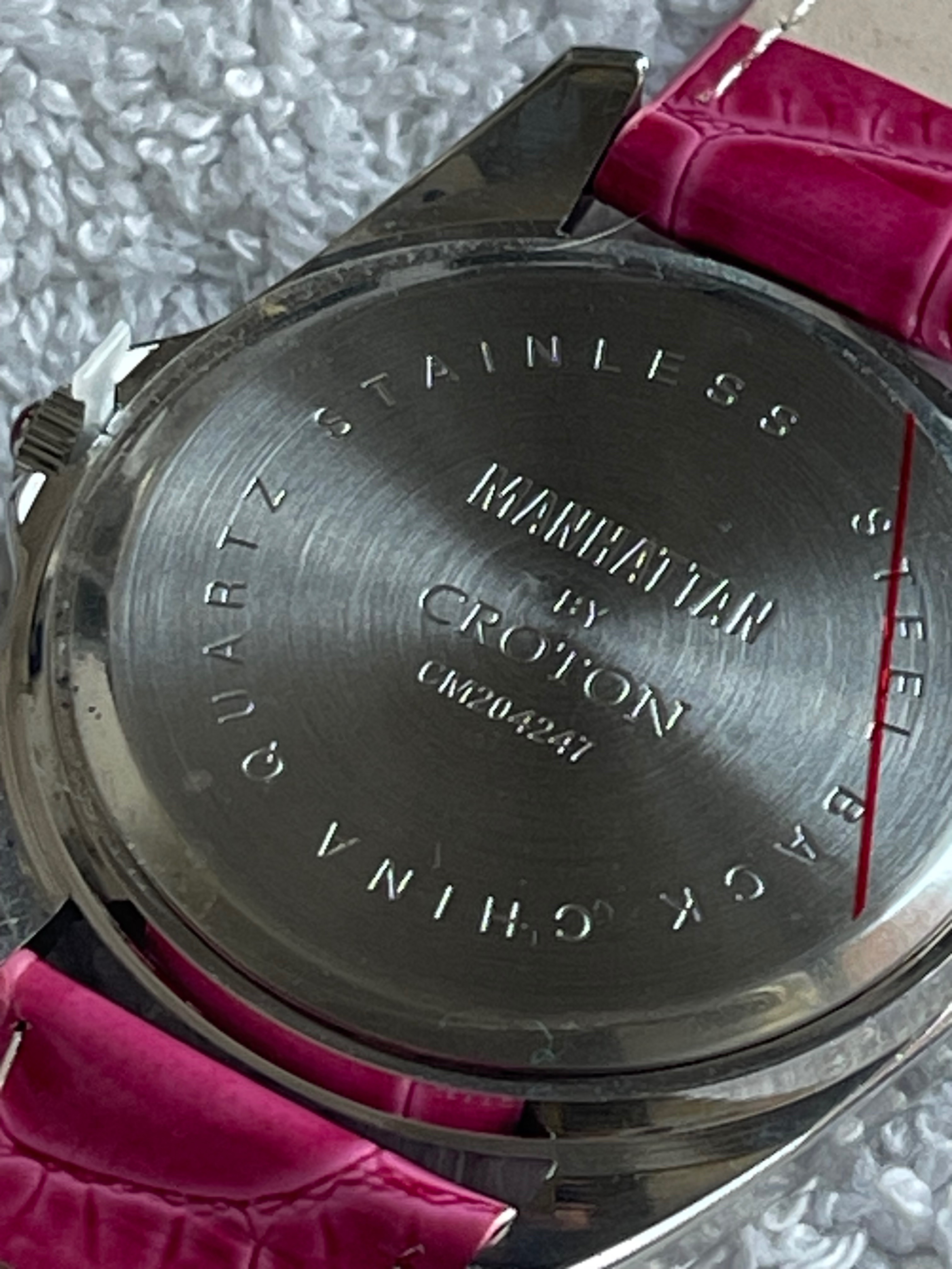 Manhattan by Croton Pink Crystal Watch CM204247 (Needs Battery) - photo 5