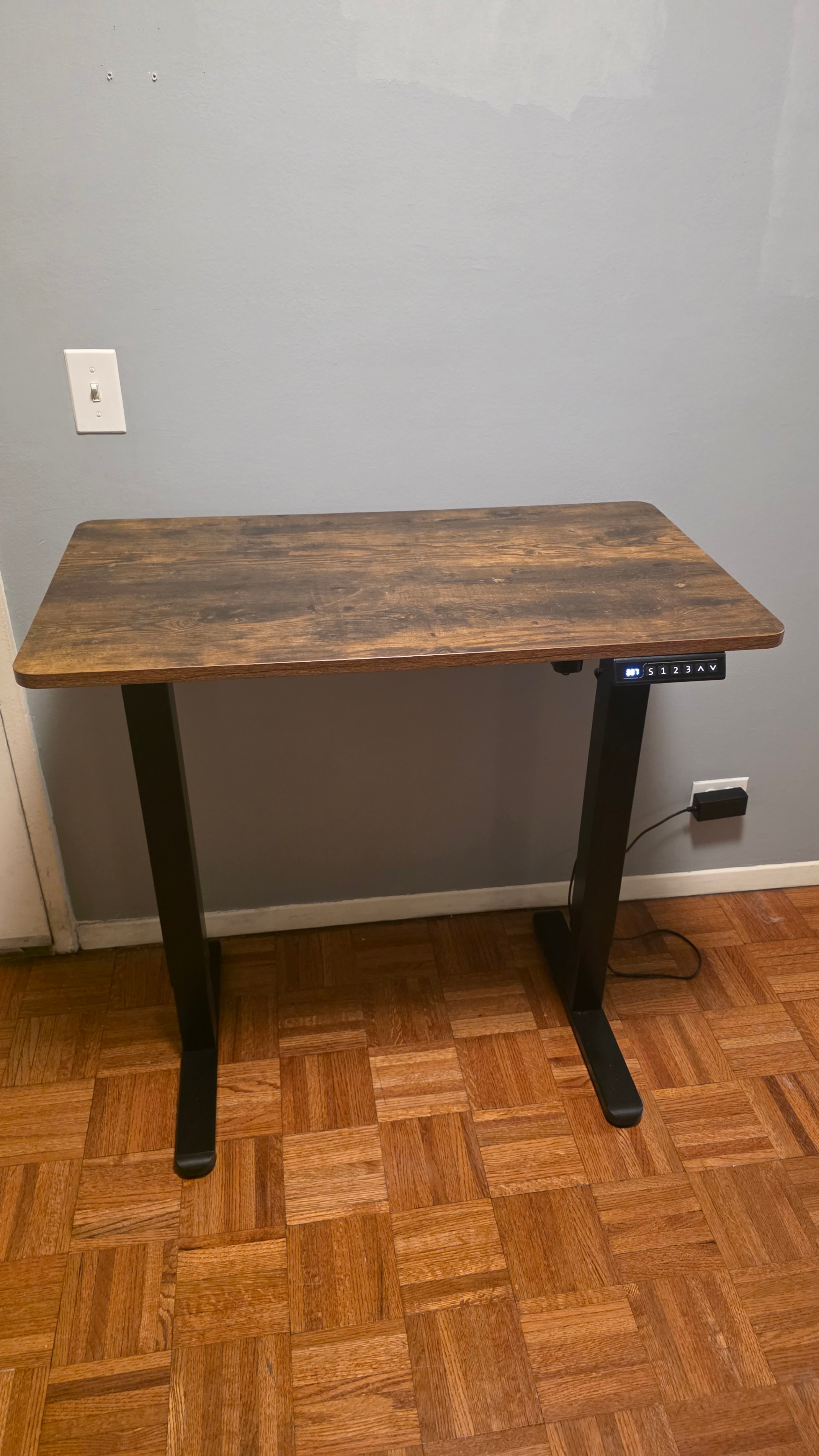 JOY Worker 35" Electric Standing Desk - Rustic Brown - Like New! - photo 2