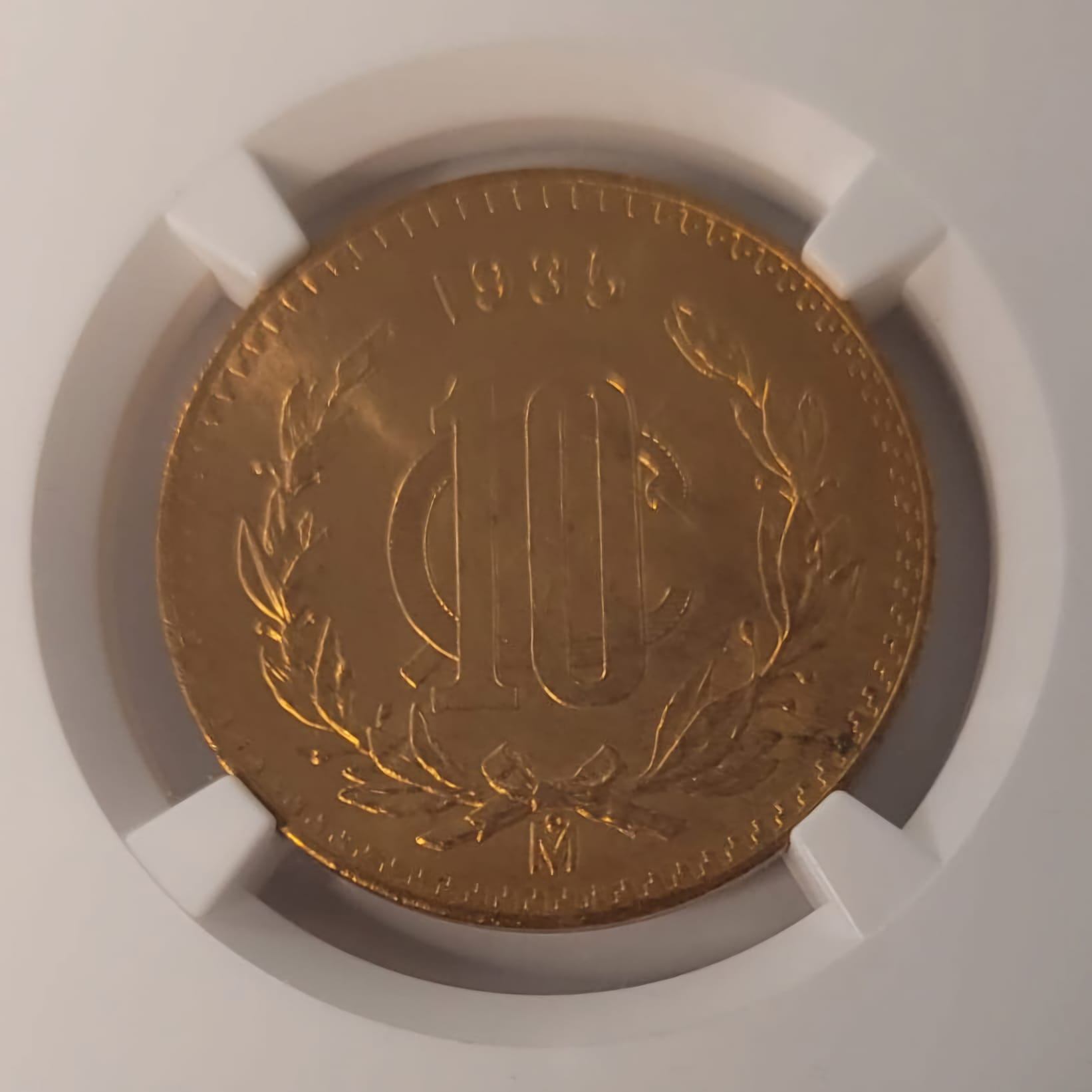 NGC Certified 1935 Mexico 10 Centavos Coin - Mint State 65 Red - photo 4