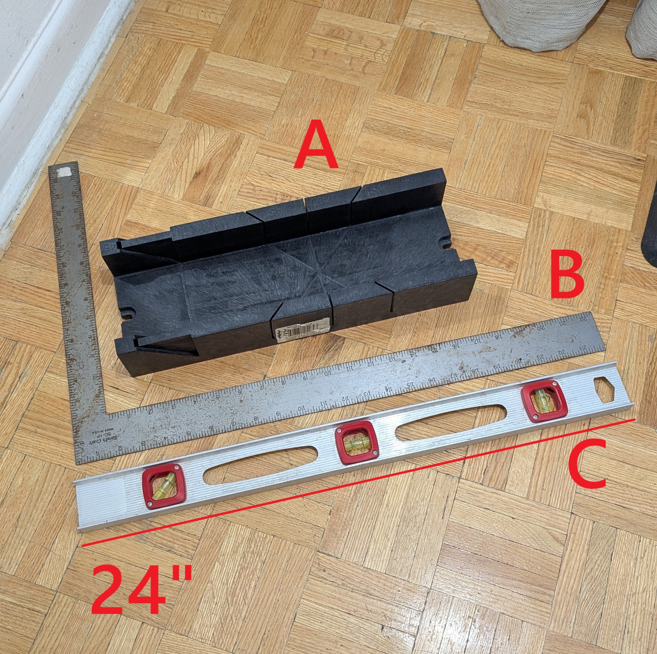 Miter Box with 45-90° Angle Slot Types, Level, Stainless Square