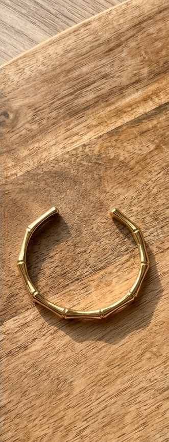 Gold Plated Bamboo Cuff Bracelet - photo 3
