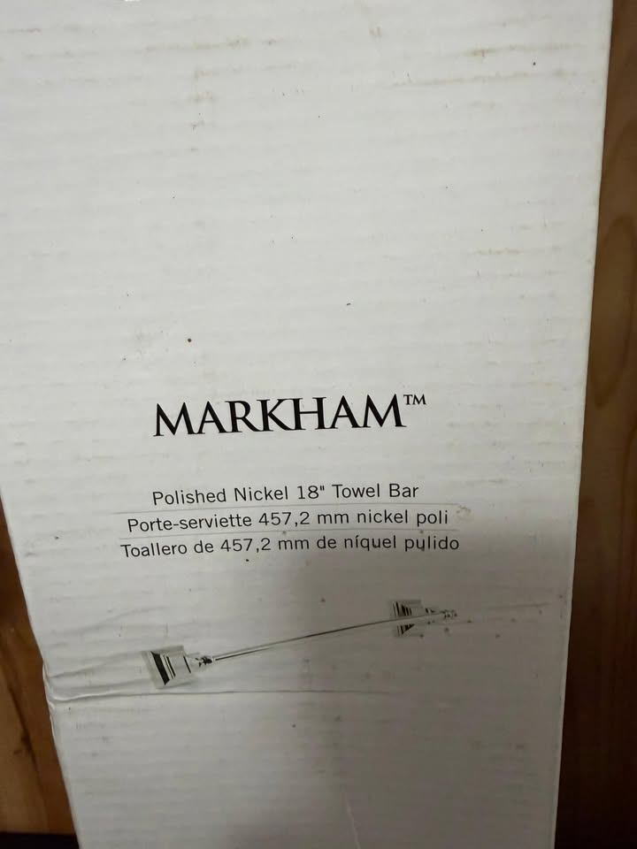 Amerock Markham 18” Towel Bar – Polished Nickel – NEW - photo 4