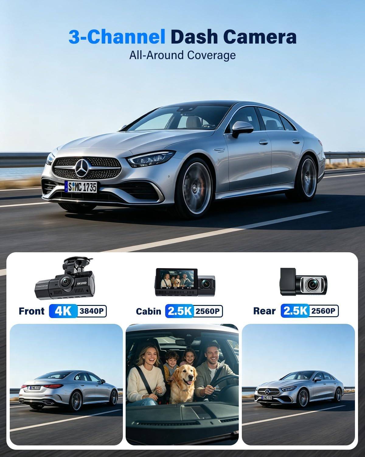 4K+2.5K+2.5K Dash Cam - photo 2