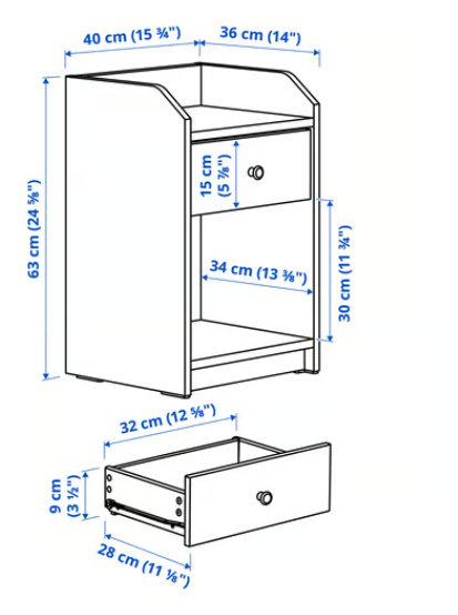 White Nightstand / bedside table (Brand new) - photo 2