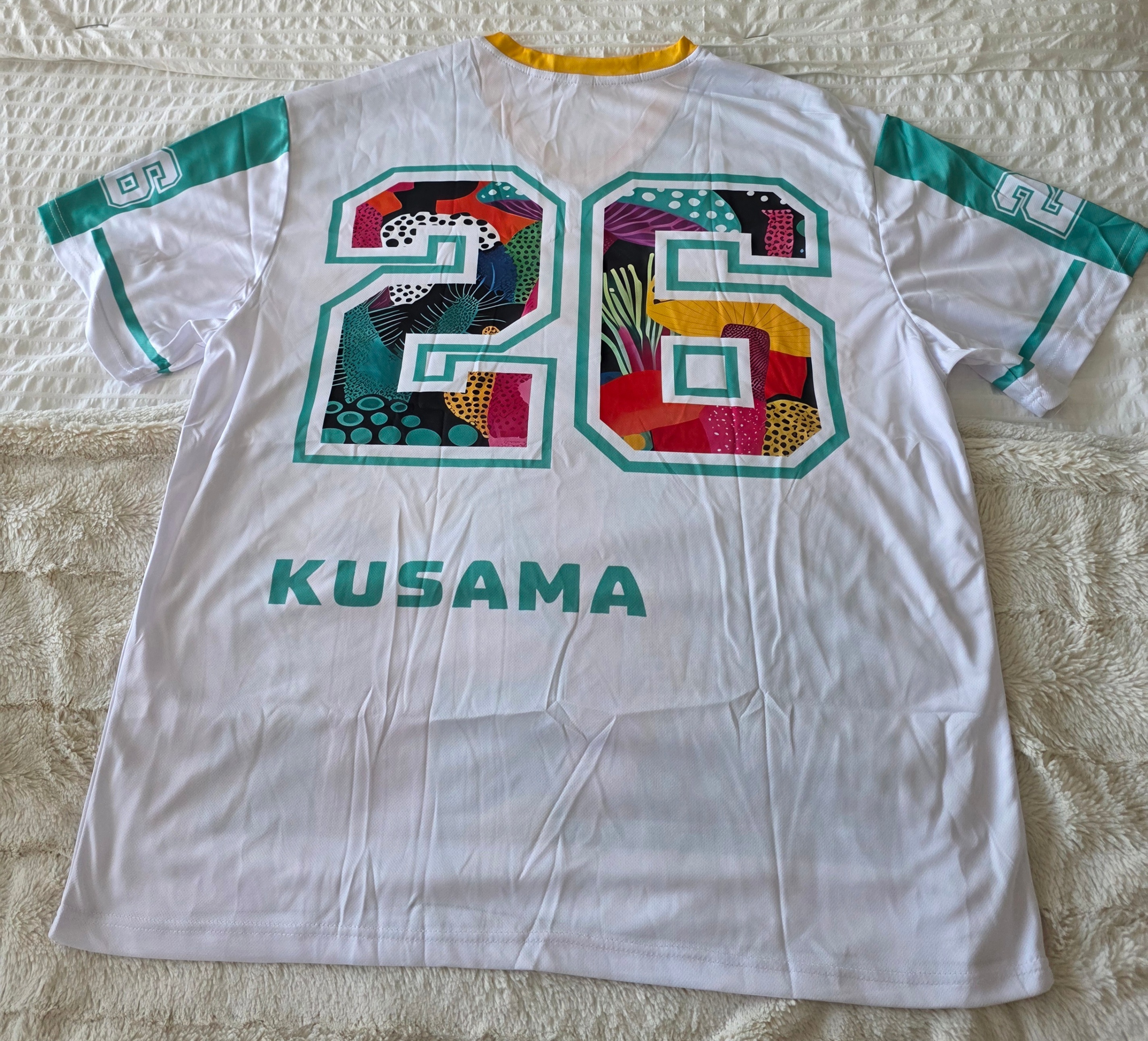 "KUSAMA"- 1984 Mushroom Printed Oversized Mesh Jersey-Unisex 2XL - photo 2
