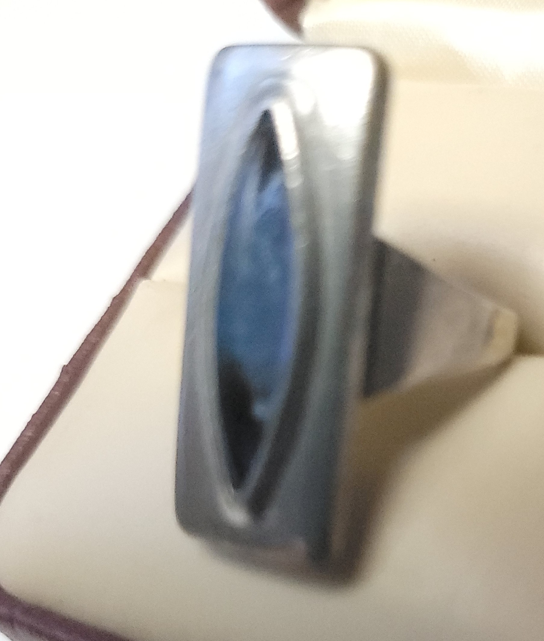 1960s Jørgen Jensen Denmark Pewter Ring #230 Blue Glass - photo 4