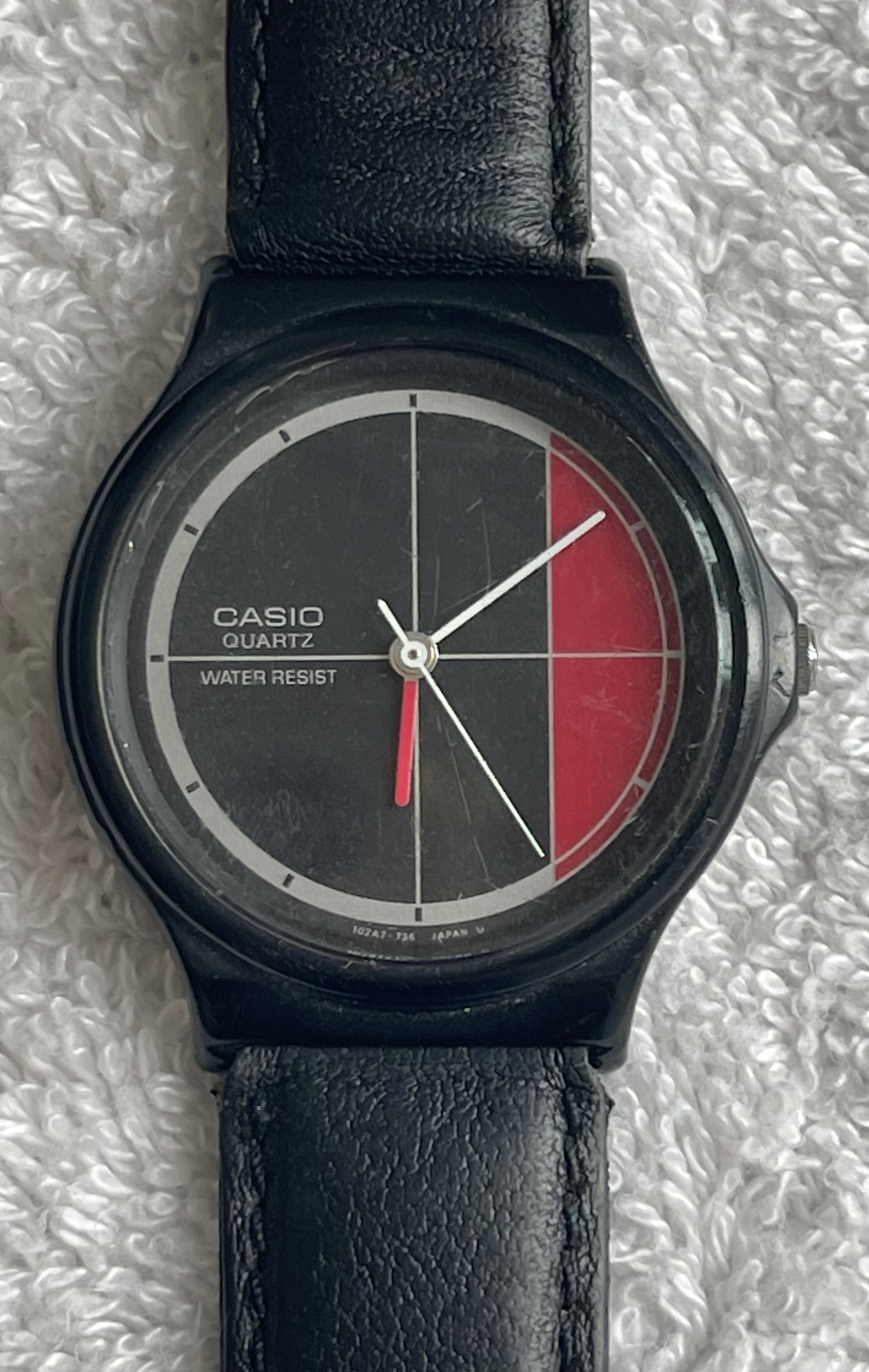 Vintage 80s Casio MQ-25 Red/Black Watch (Needs Battery) - photo 2