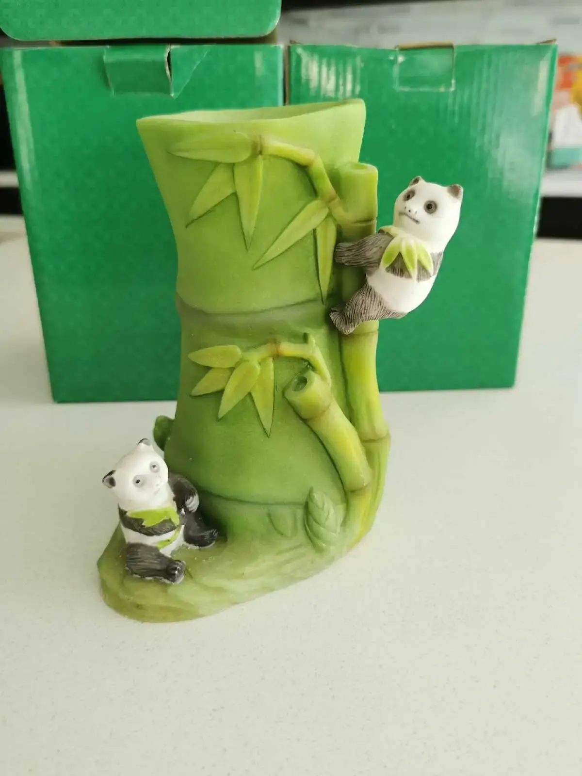 Panda and Bamboo Vase/Holder Set of 2