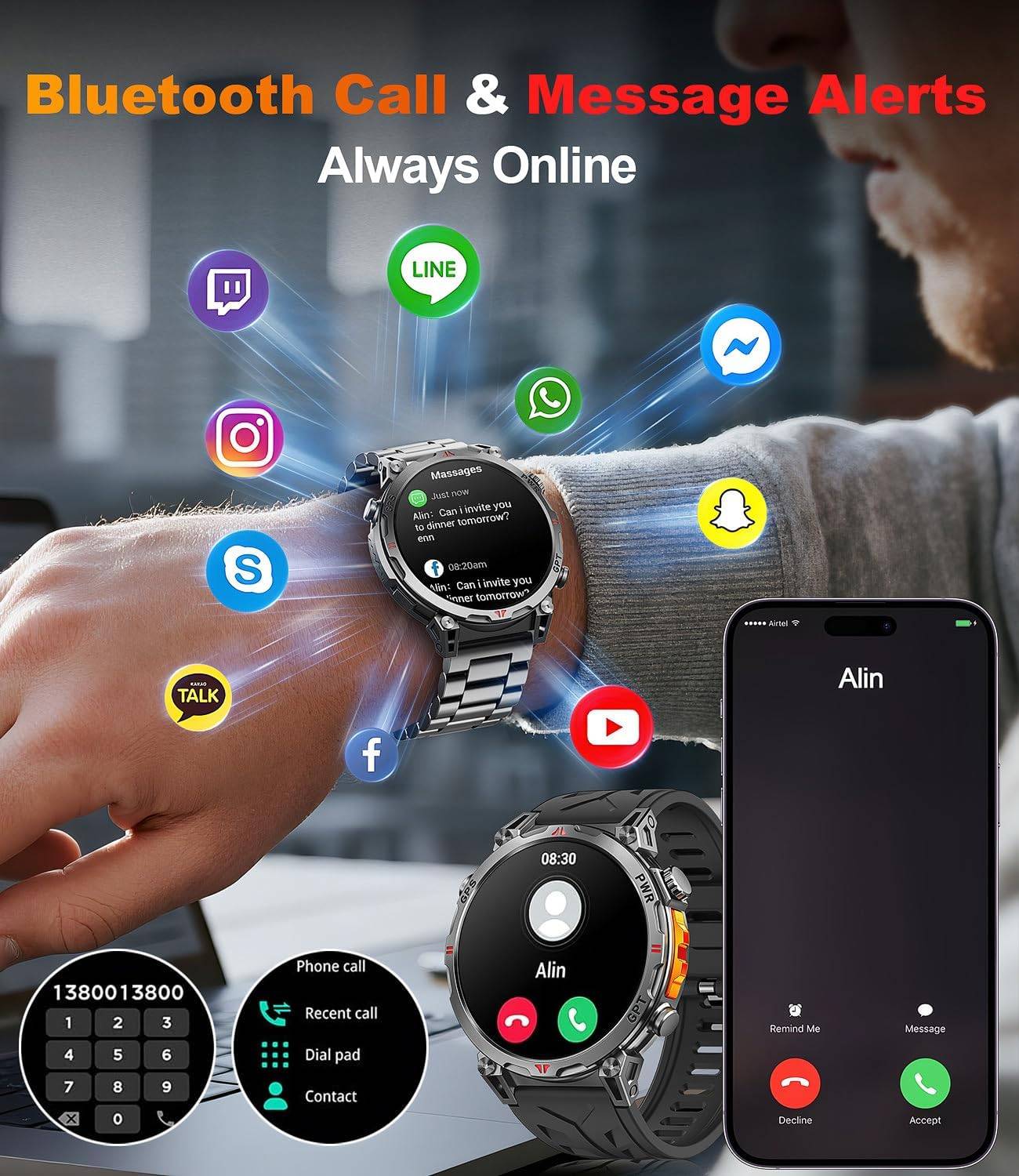 GPS Military Smart Watches for Men - photo 3