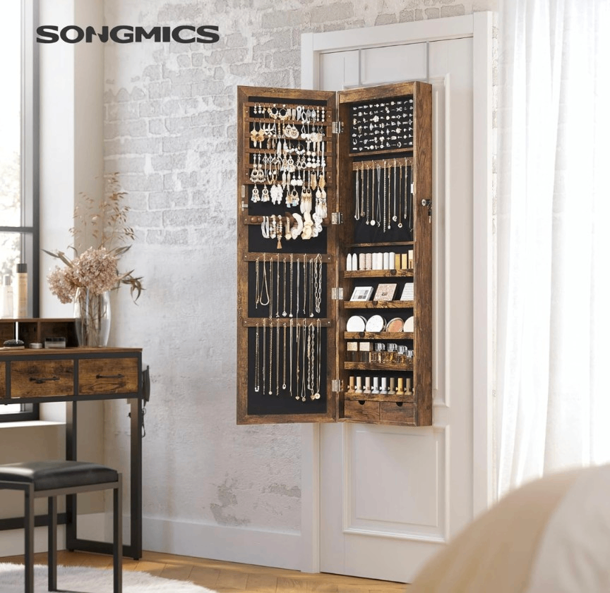 SONGMICS 6 LED Mirror Jewelry Cabinet (Excellent Condition)