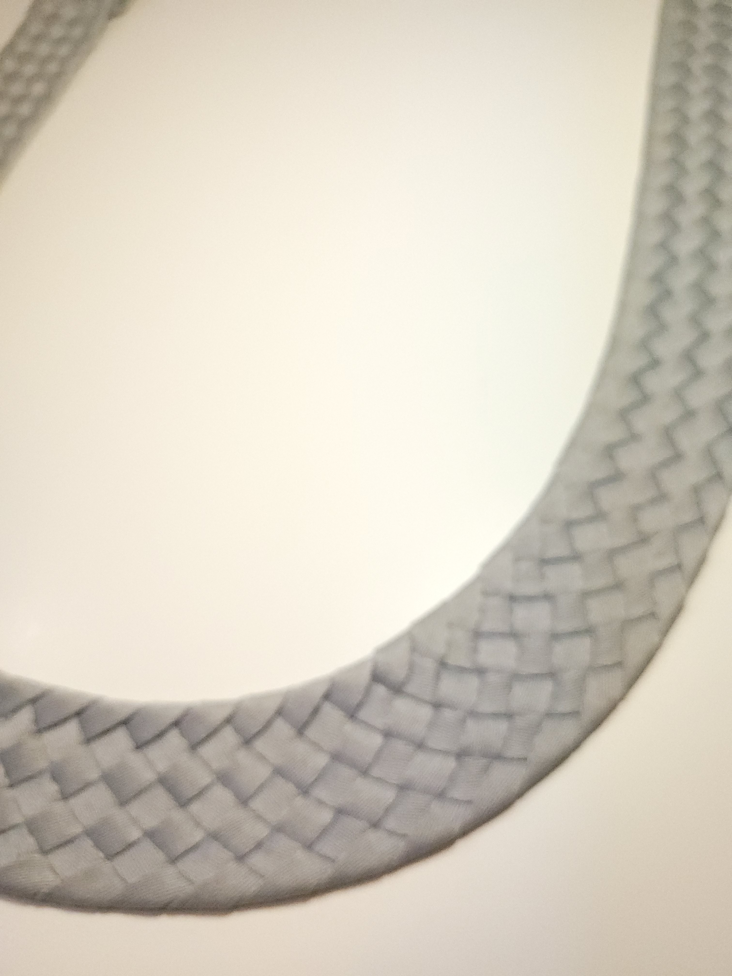 80s Pastel Blue Gray Braided Satin Woven Belt D-Ring Buckle Boho - photo 3