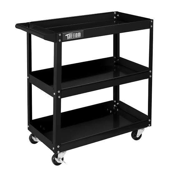 30 in x 16 in Three shelf steel service cart