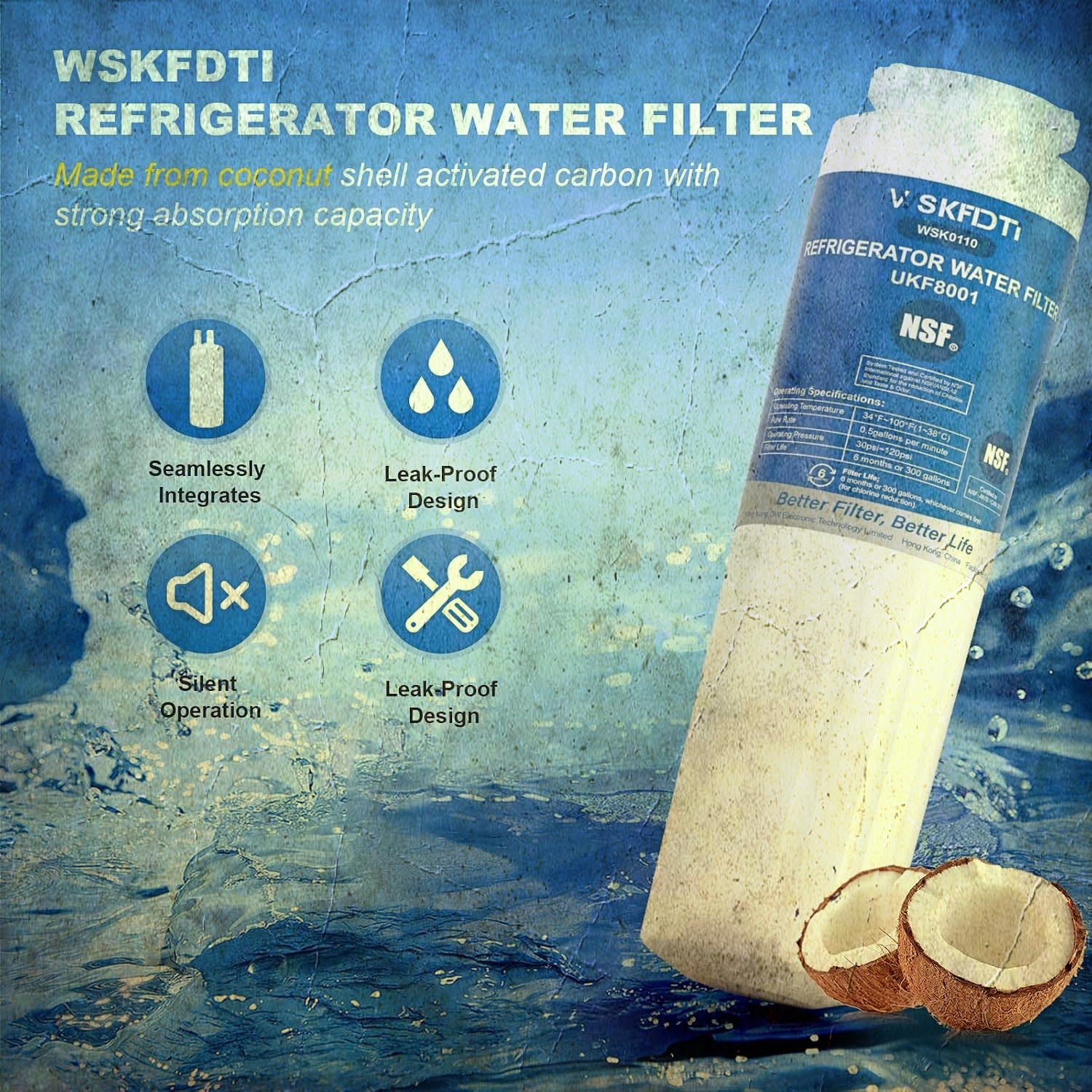 4396395 UKF8001 Refrigerator Water Filter Replacement, 3-Pack - photo 4