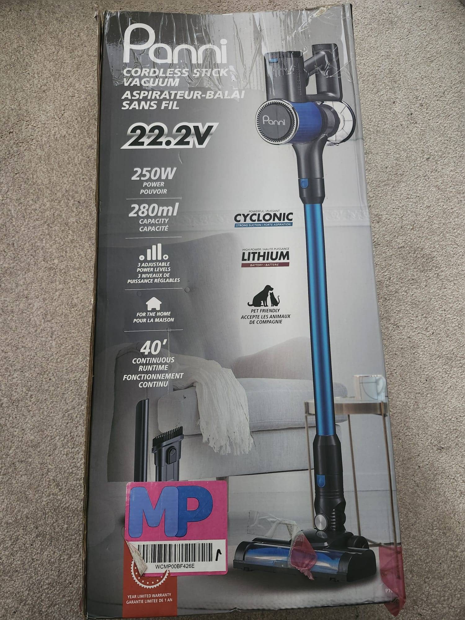 Panni 3-in-1 Cordless Stick Vacuum with Brush