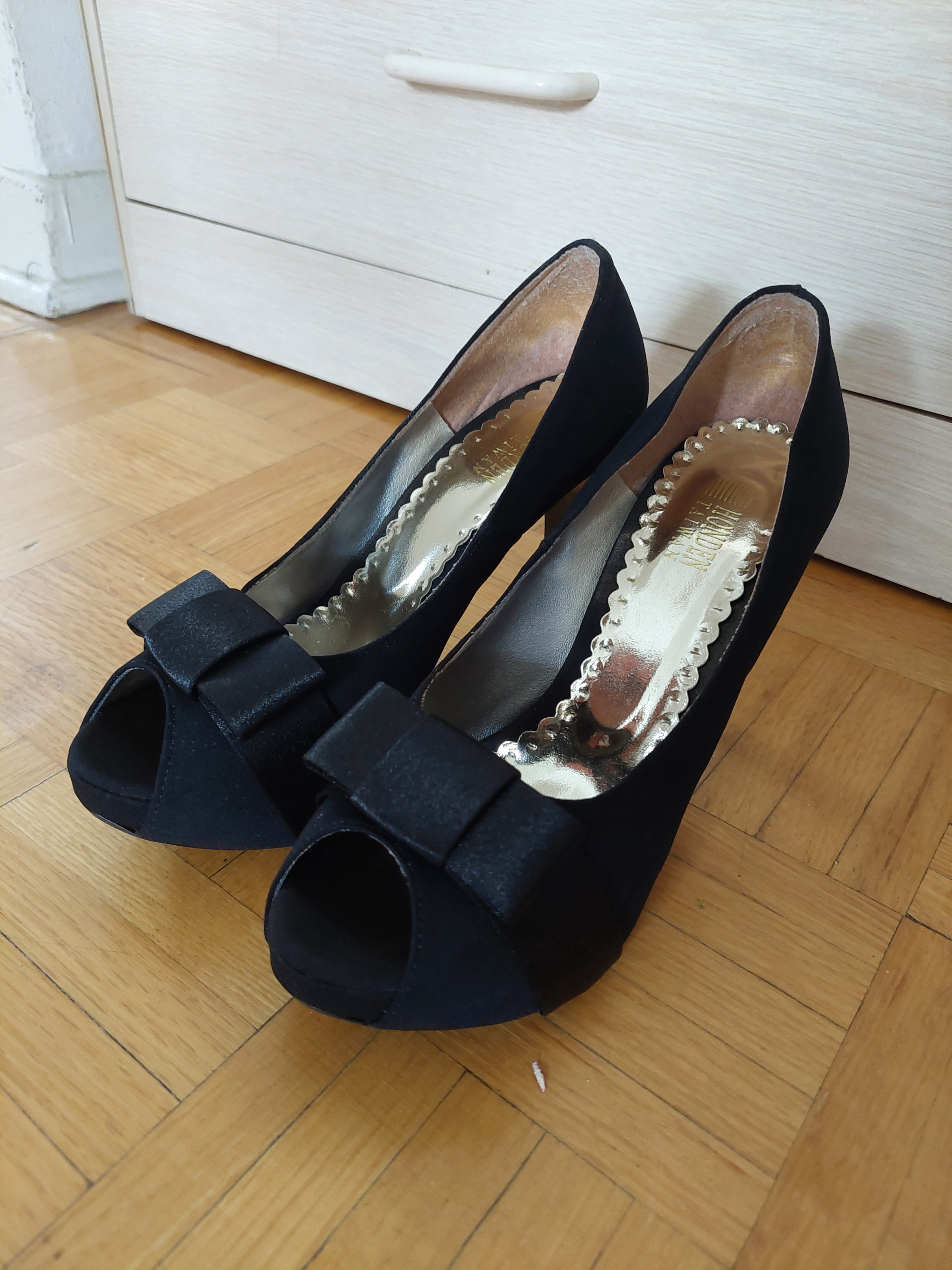 Cute Bow Stilettos Black Peep Toe Heels Prom Shoes - photo 2