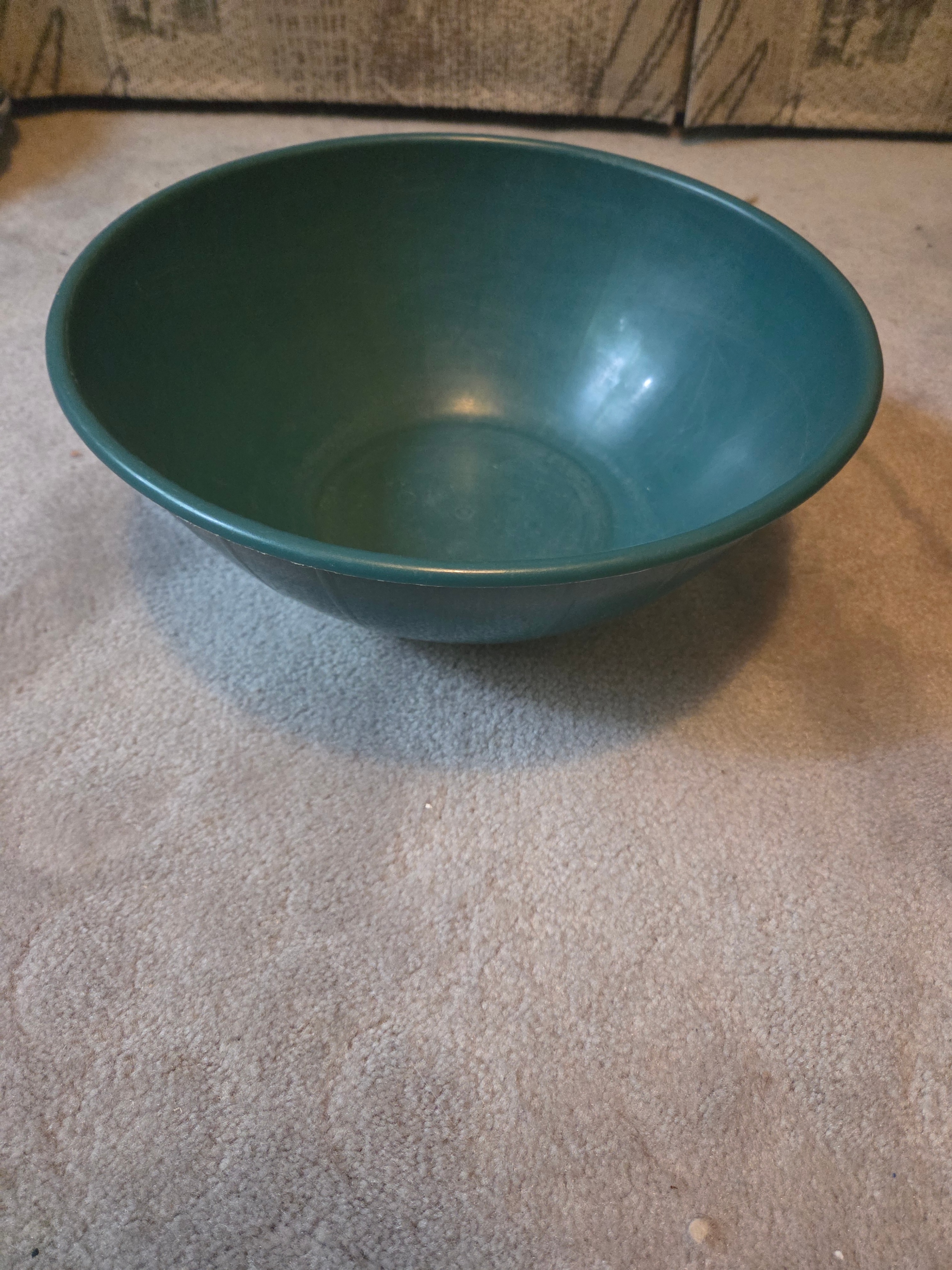 Large Vintage Teal Plastic Salad / Mixing Bowl