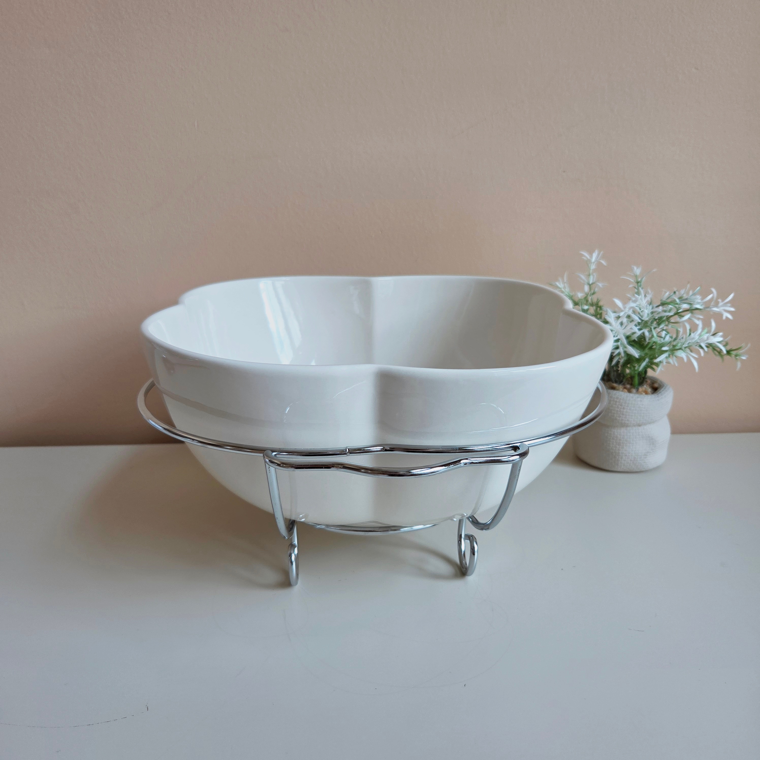 Godinger - Porcelain Salad Bowl + Rack & Servers - Pre-Loved! 🥗 - photo 5