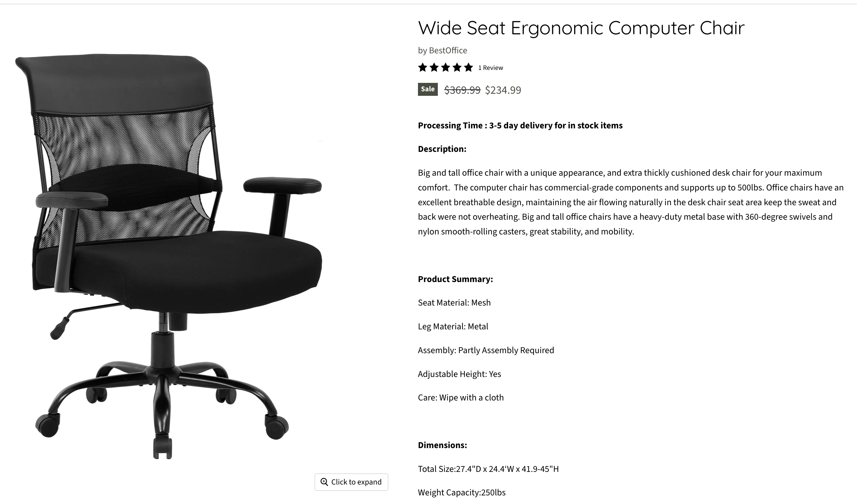 Like New Wide Seat Ergonomic Office Chair - photo 4