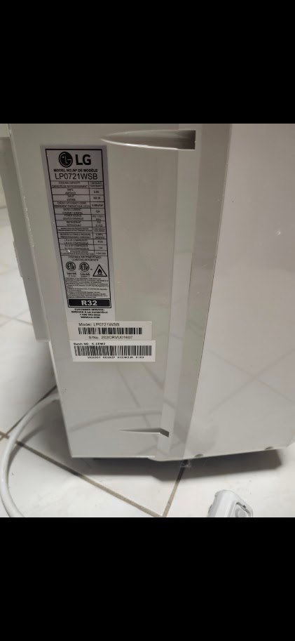 LG Portable Air Conditioner 7,000 BTU – LP0721WSB - photo 3