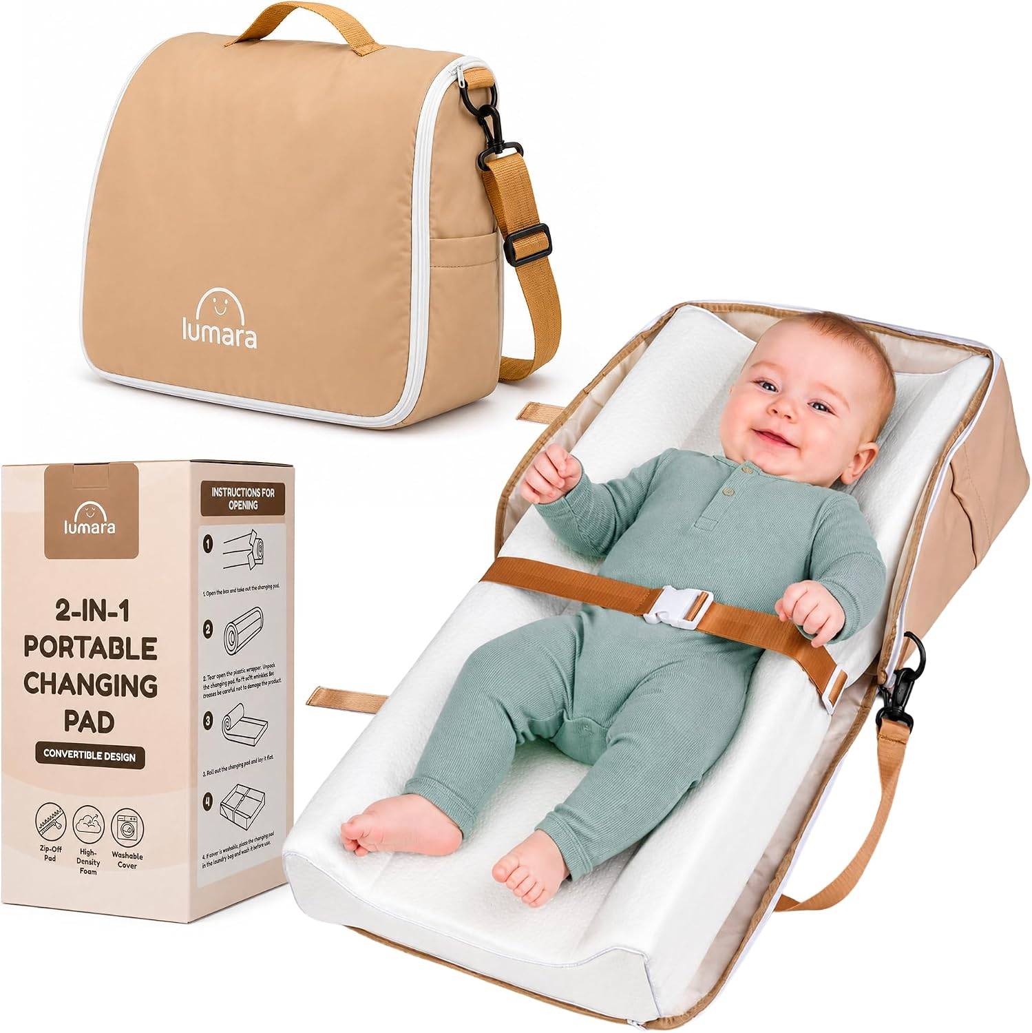LUMARA 2-in-1 Portable Baby Changing Pad