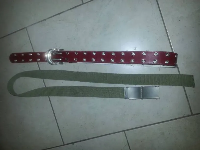 2 Belts. Red one is vegan leather, Fabric one not. - photo 2