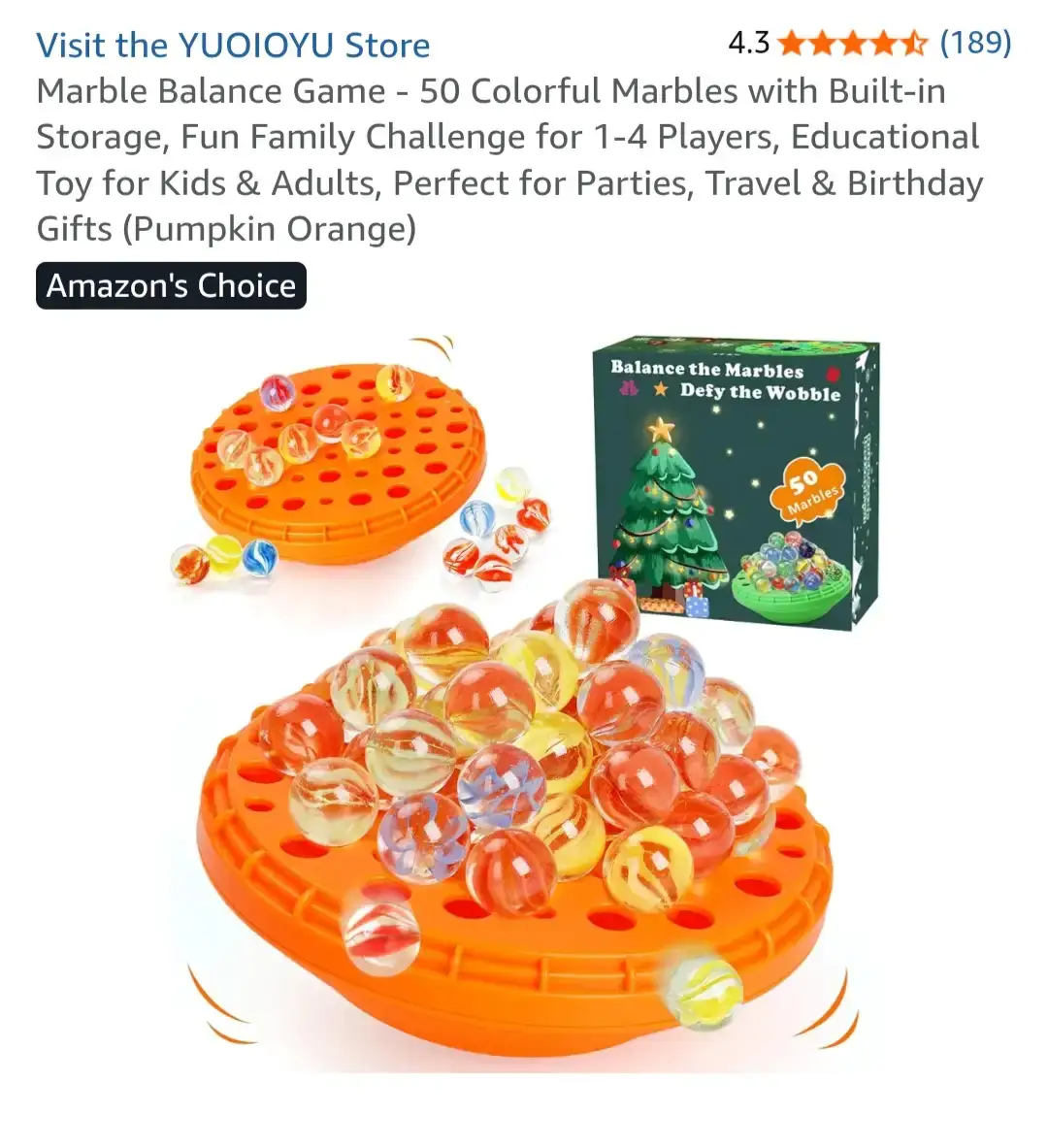 Marble Balance Game - 50 Marbles