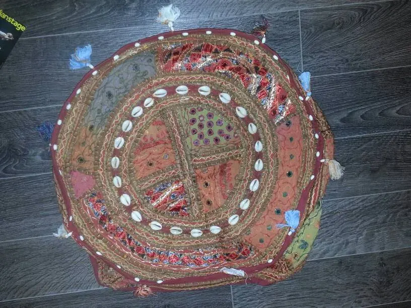 Brand New Fair Trade Indian Cotton Storage Ottoman Pouffe - photo 4