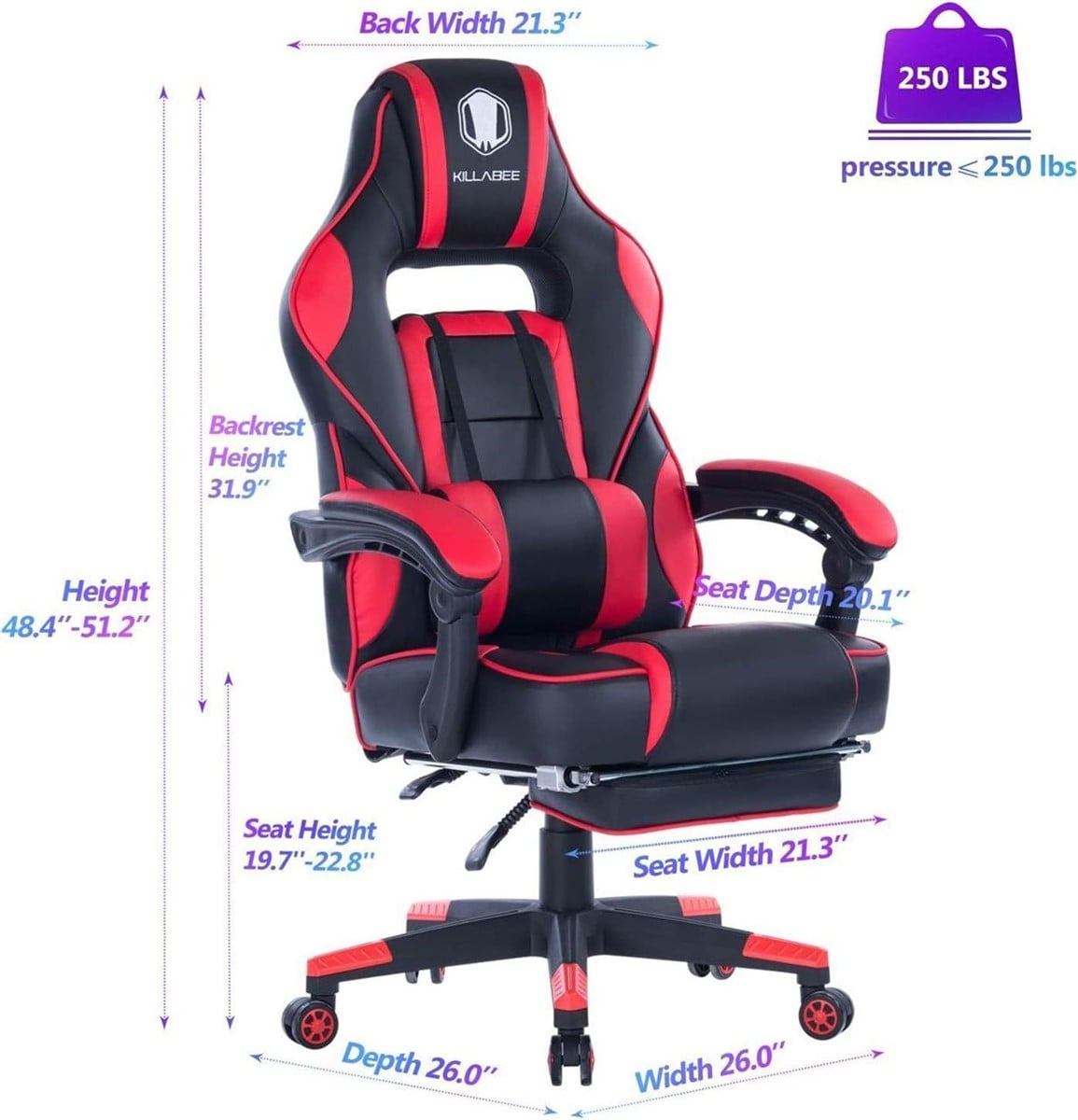 KILLABEE Gaming Chair - Red and Black - photo 2