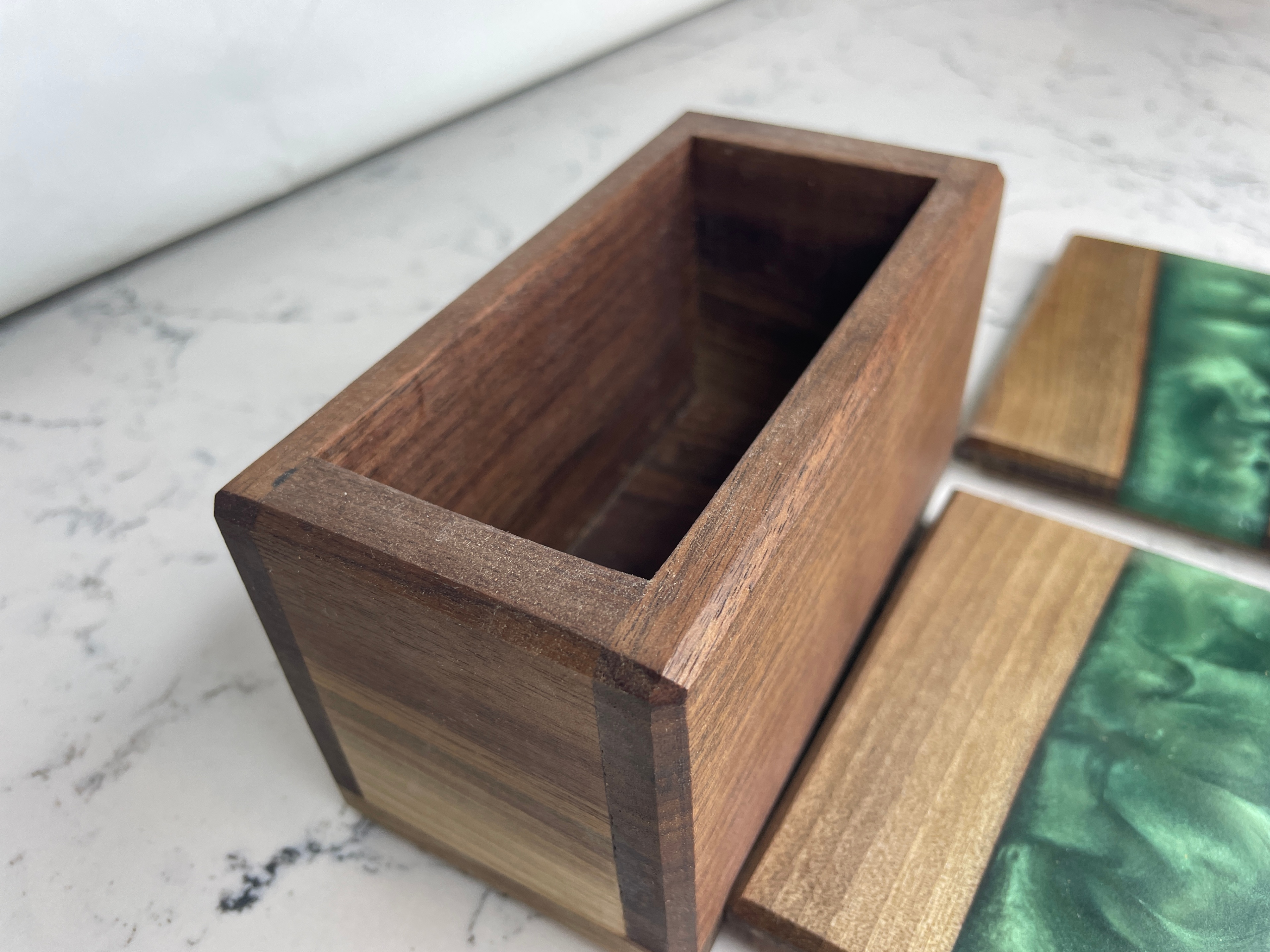 Square Black Walnut Epoxy Wooden Coasters - photo 4