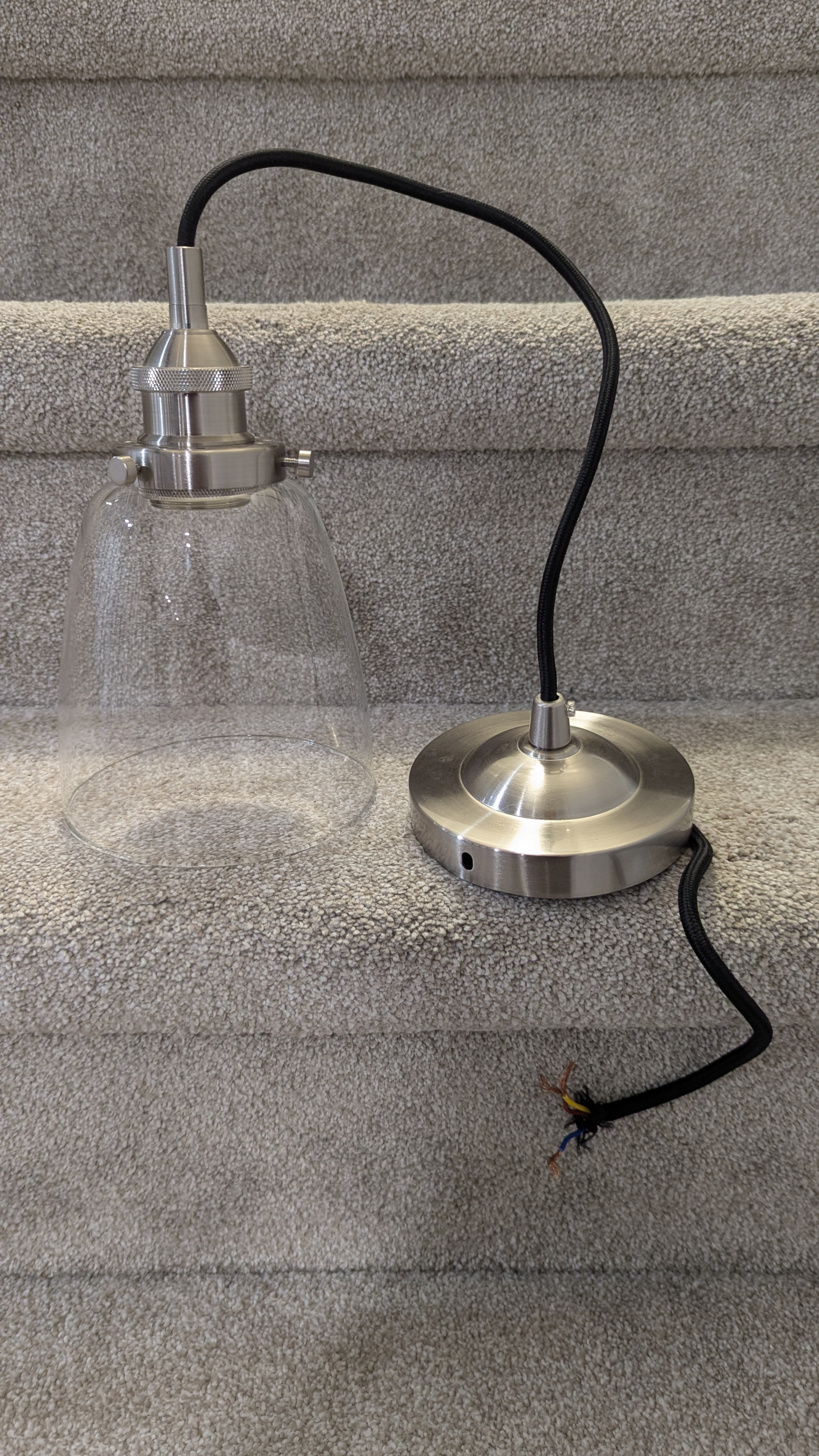 Clear Glass Pendant Light Fixtures (2)
