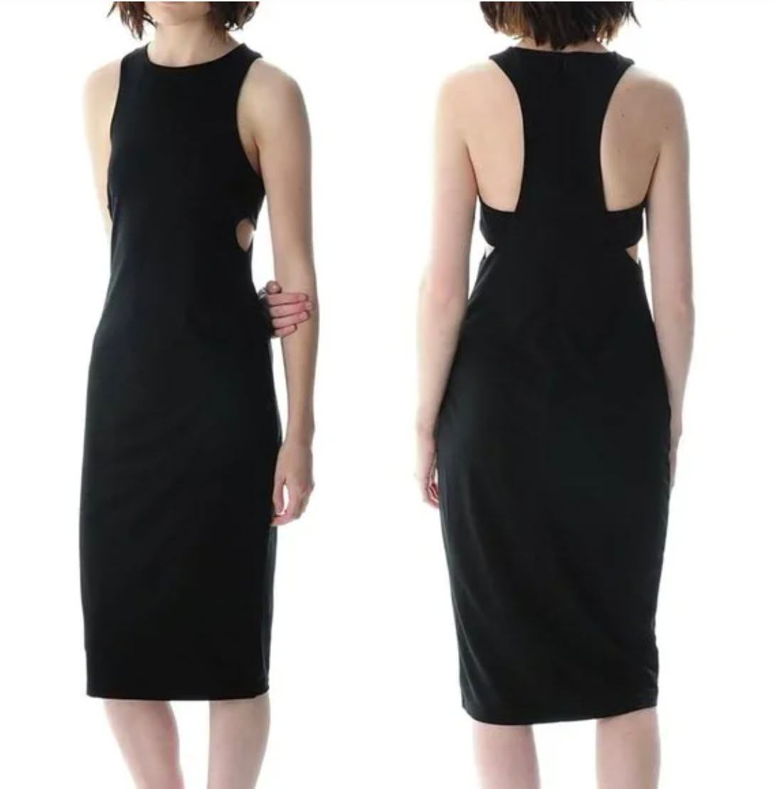Sexy black designer bodycon dress, M