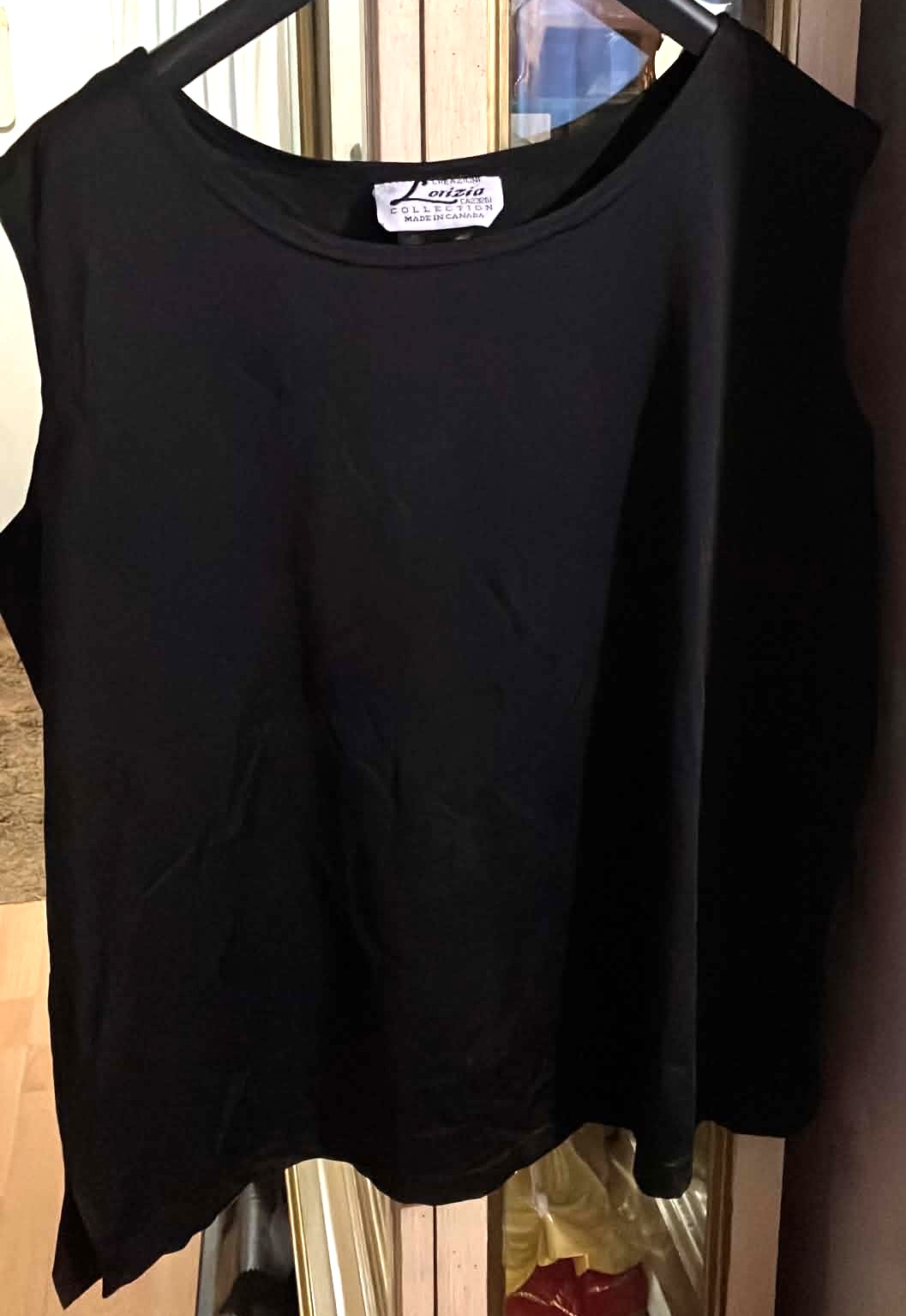 Women Black Sleeveless Top - Size 2X - 93% Polyester 7% Spandex