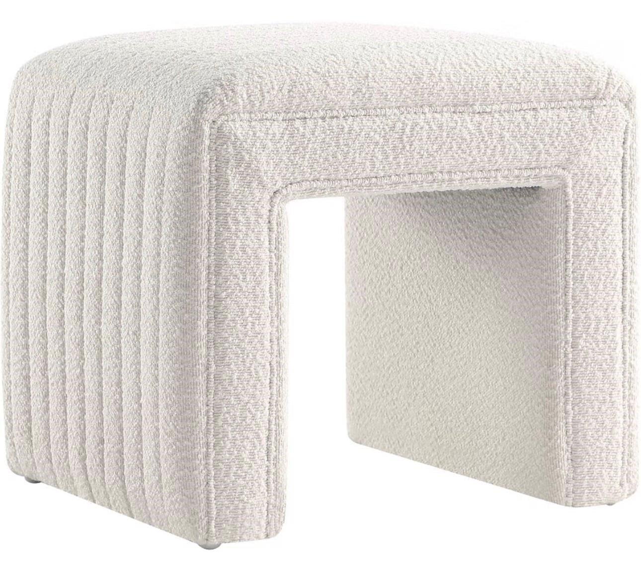 White Vanity Stool Ottoman - photo 2