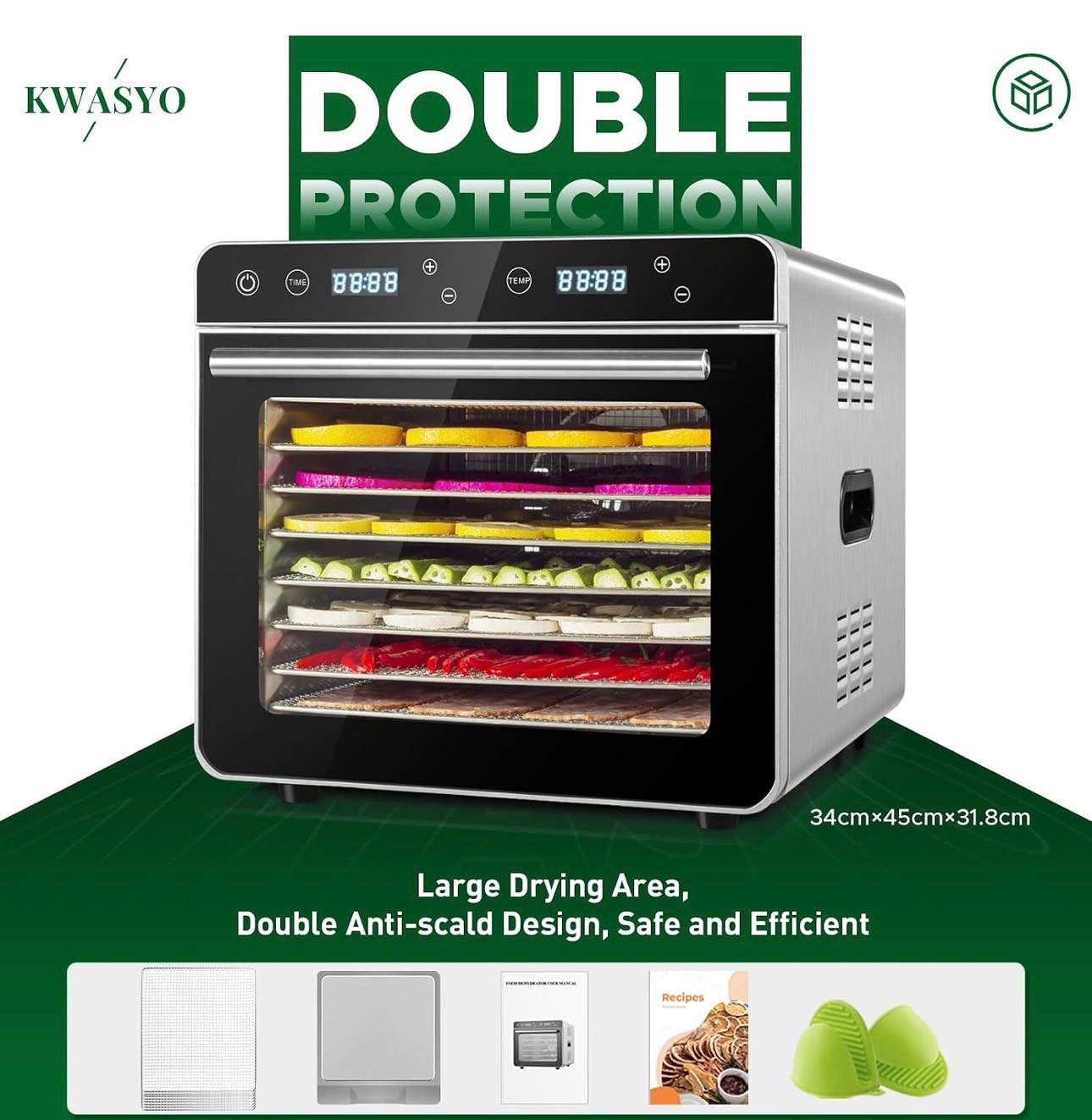 Stainless Steel Food Dehydrator Double-layer Construction 700W - photo 3