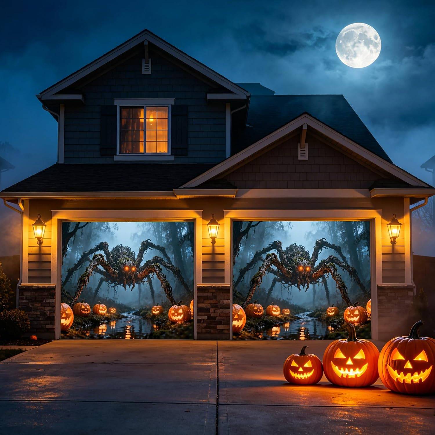 Halloween Garage Door Banner Giant Spider - photo 4