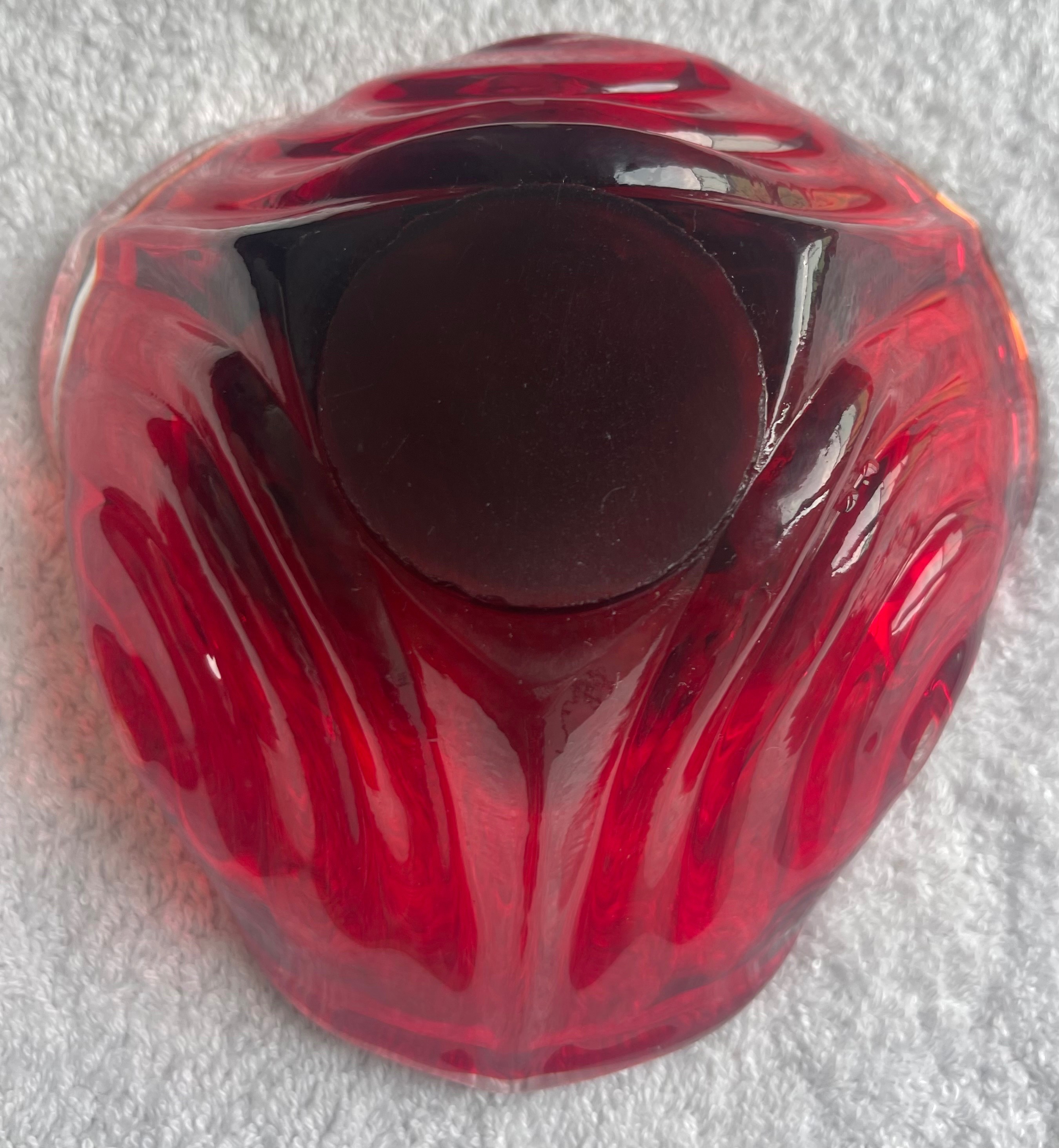 Vintage Hand-Blown Art Glass Ruffled Dish (6.25") - photo 5