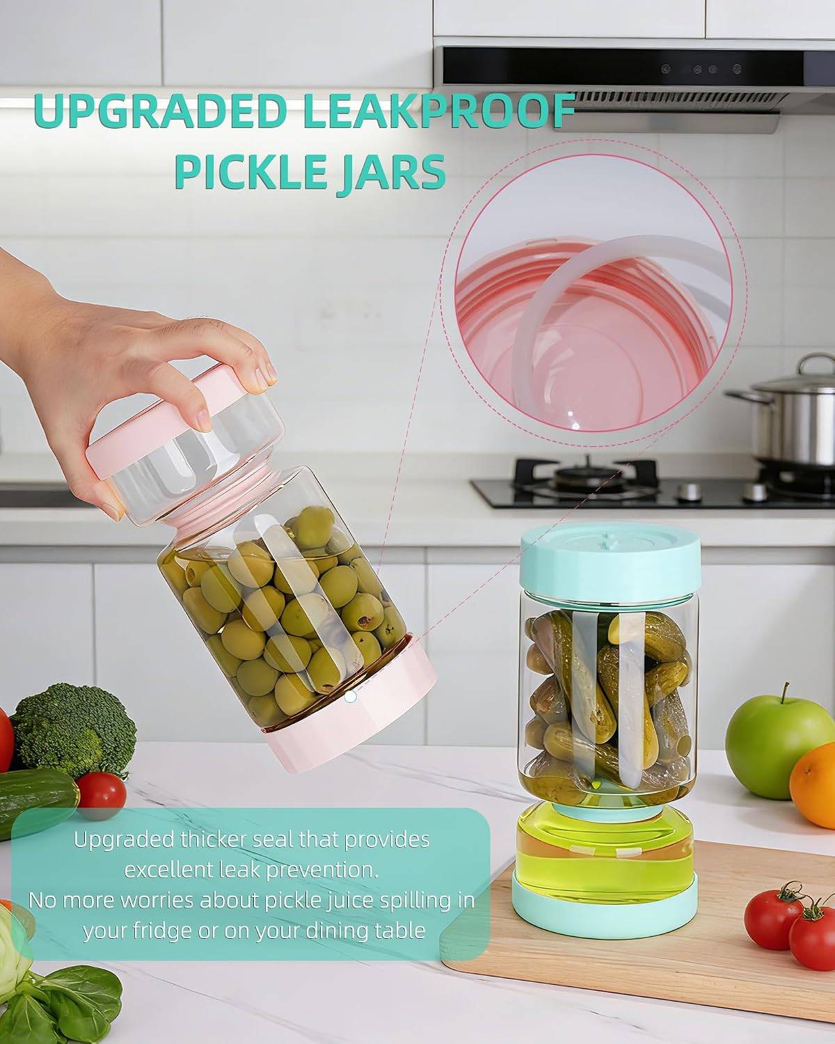 Pickle Jar with Strainer Flip, 37oz - photo 4