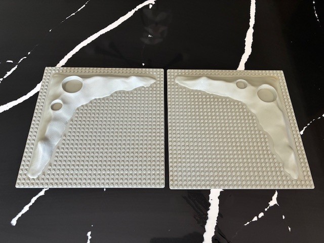 Two Vintage 1979 Lego Space Base Plate Moon Crater Plates